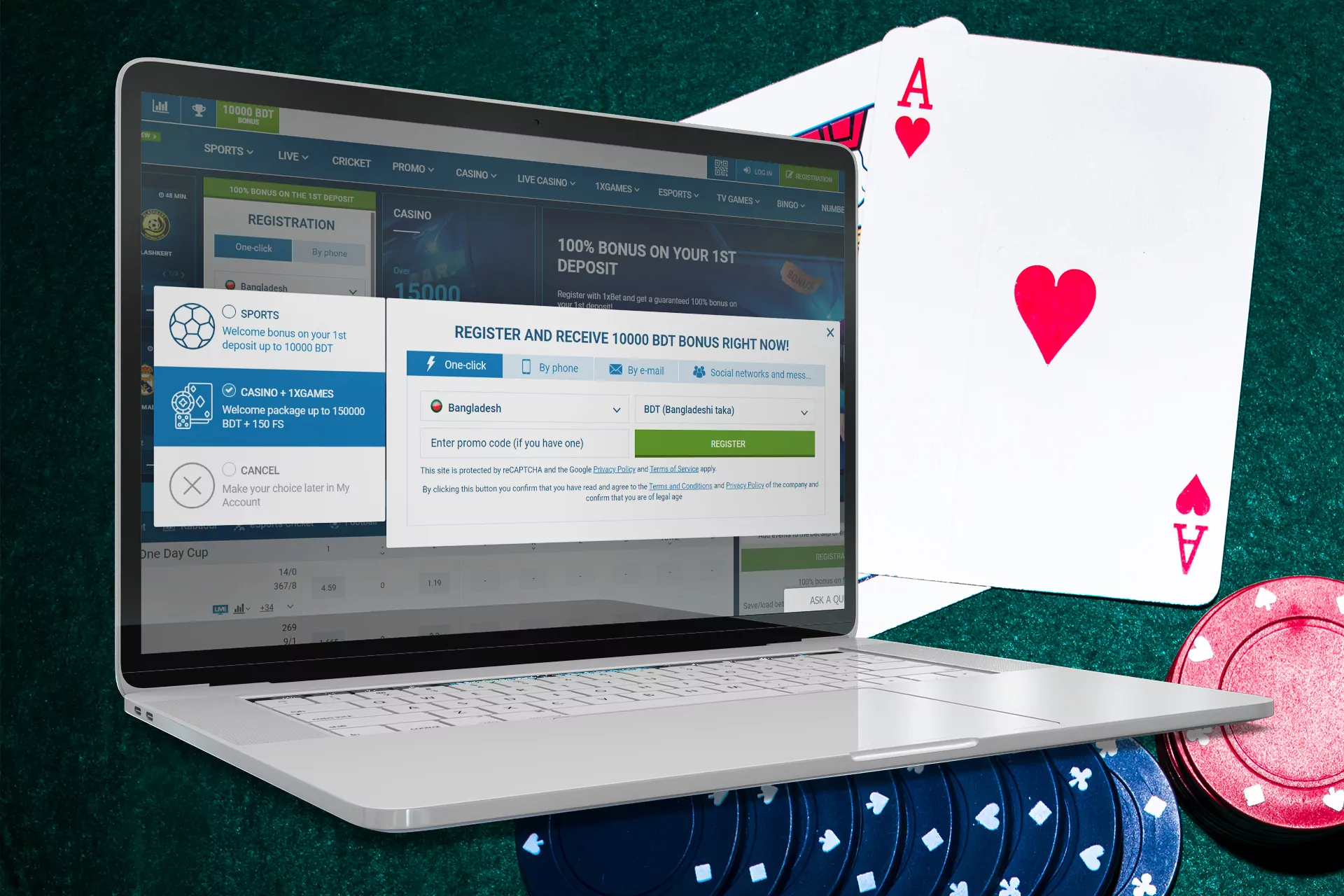 Go to the online casino's official website and create an account.