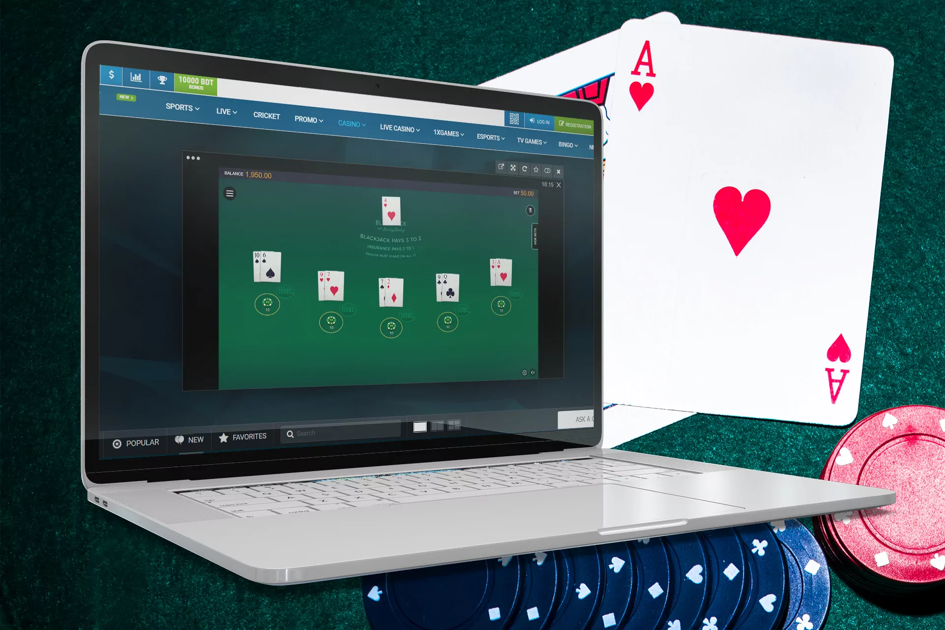 Choose the games and start playing blackjack.