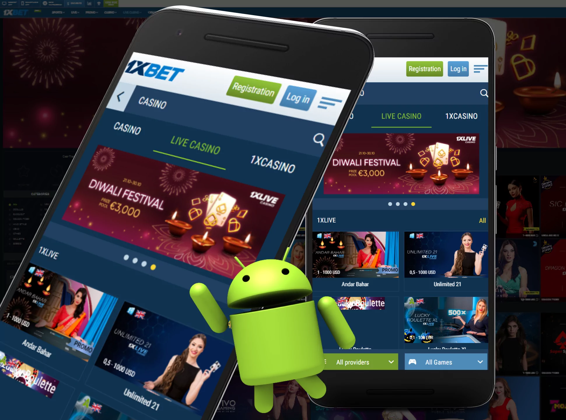 You can download the online casino app on your Android smartphone.