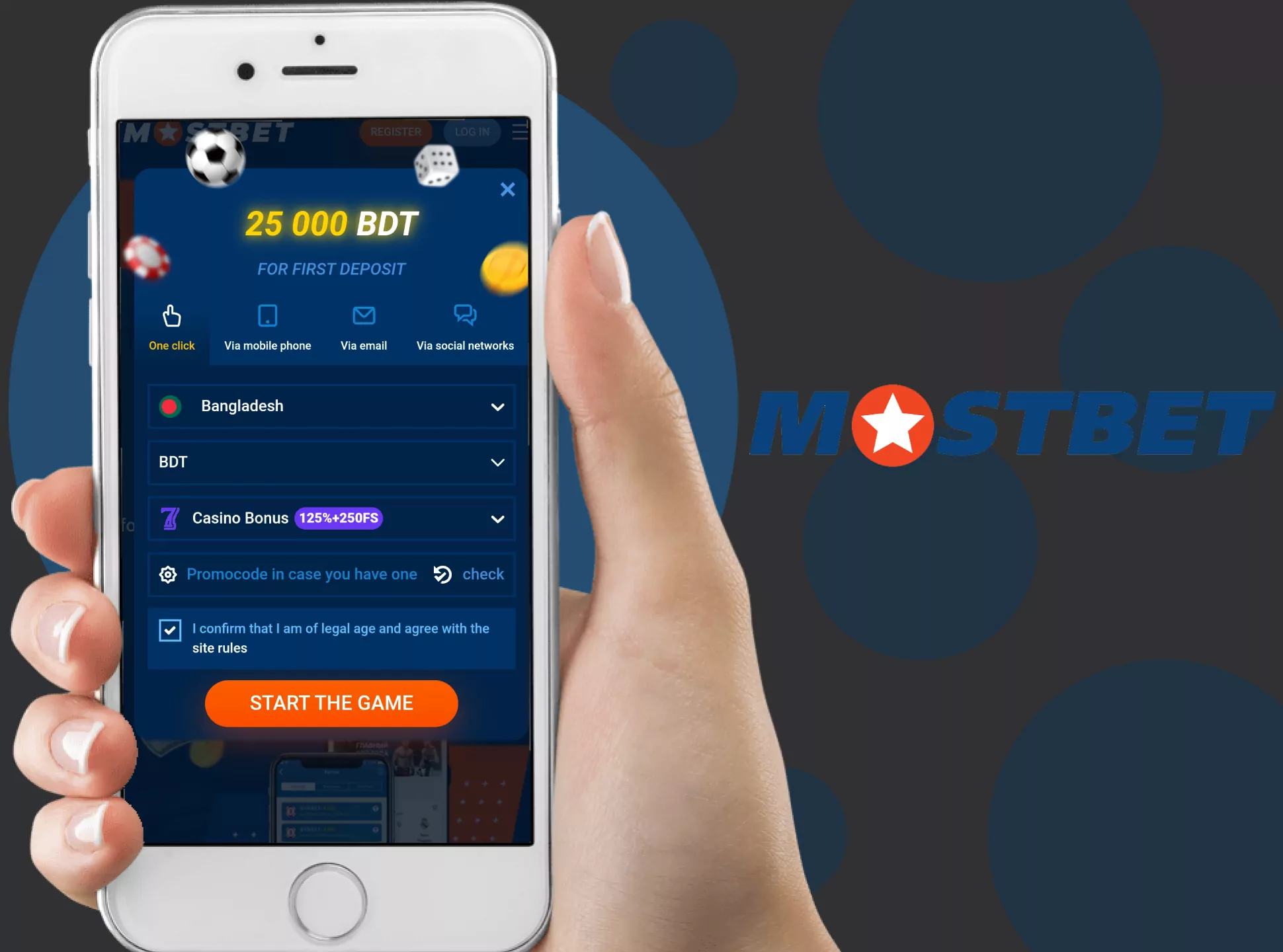 You can sign up for Mostbet in the mobile app.