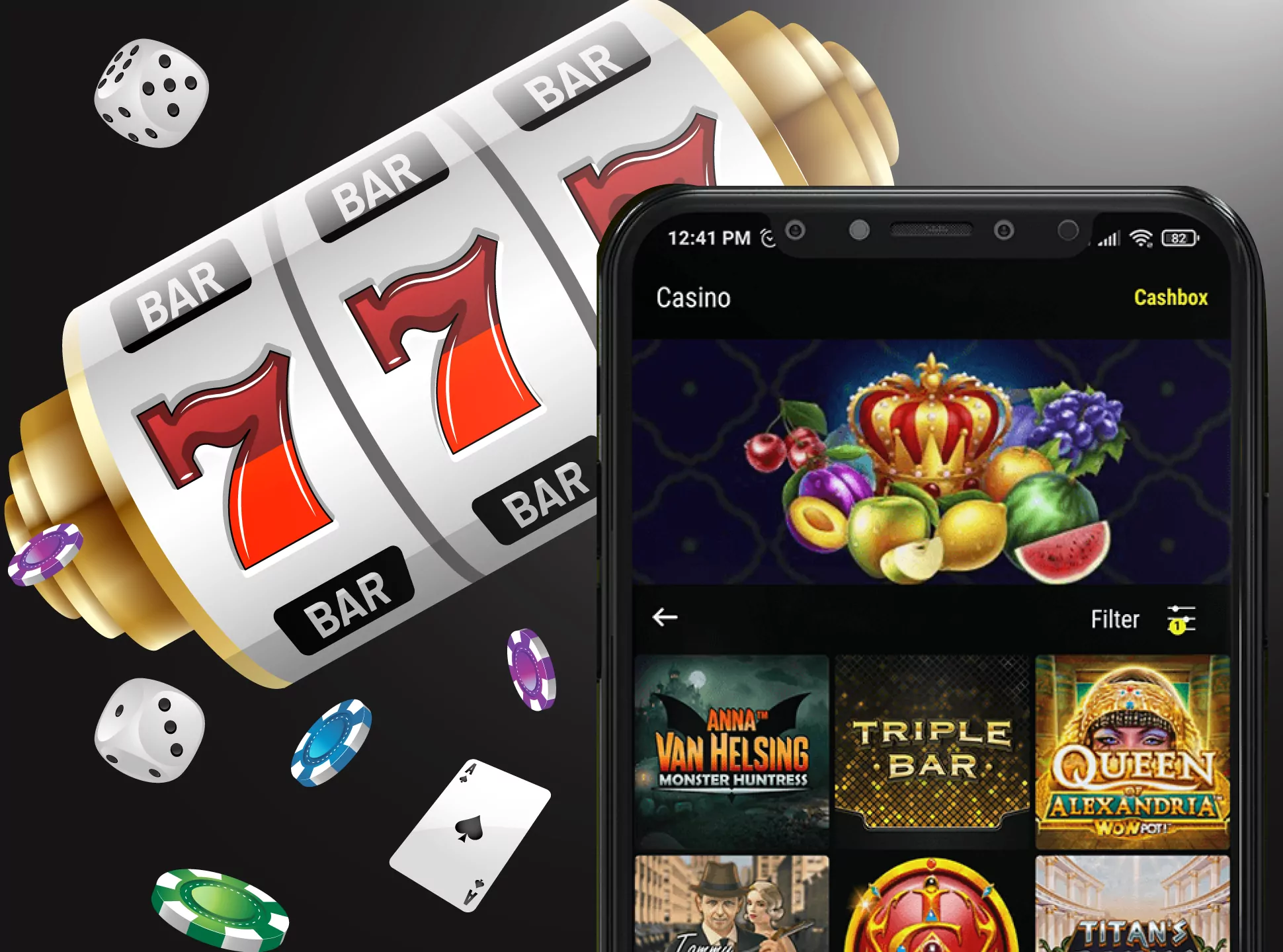 You will find various slots in the Parimatch mobile casino.