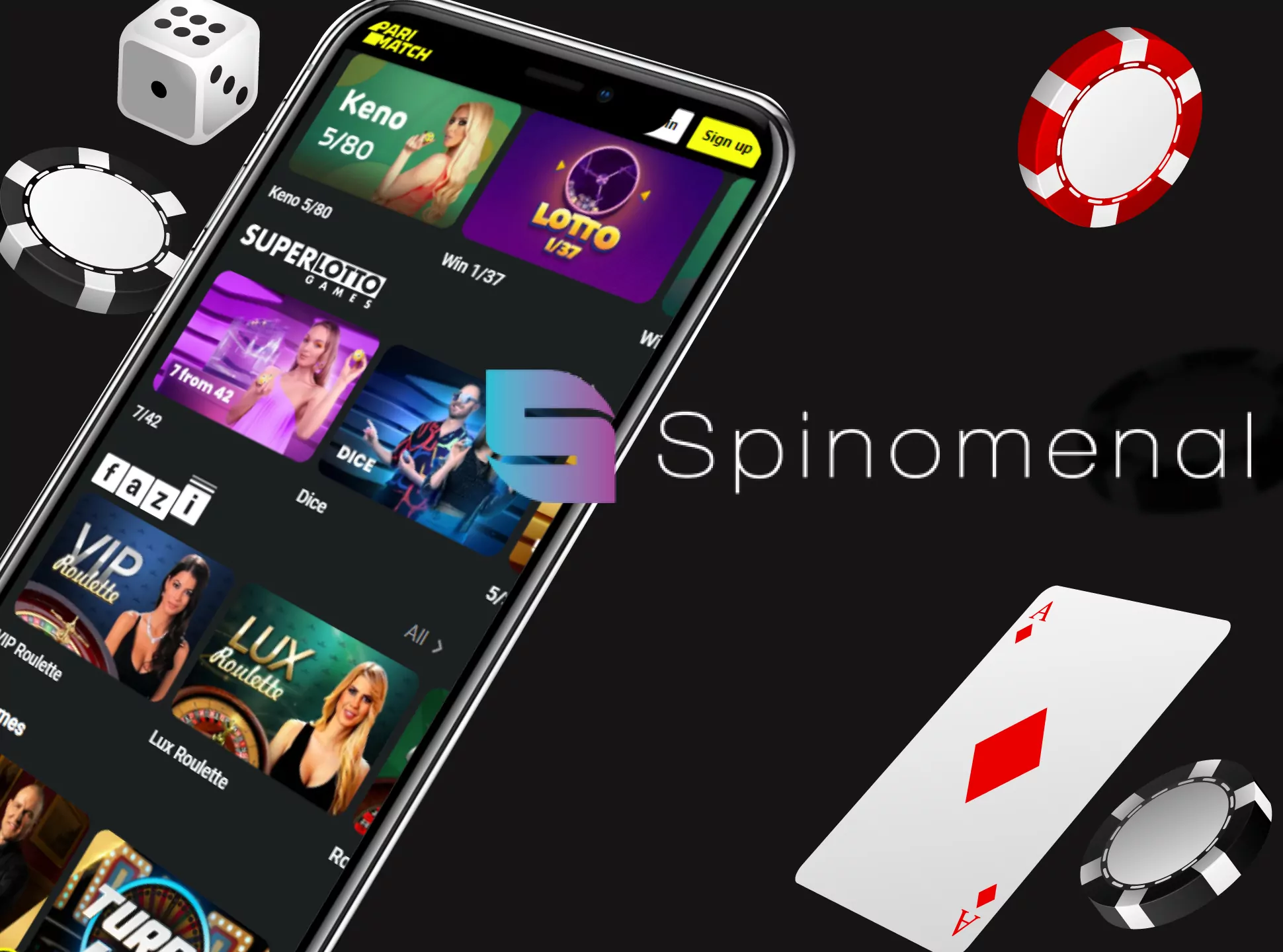 Parimatch has a lot of games from the Spinomenal provider.