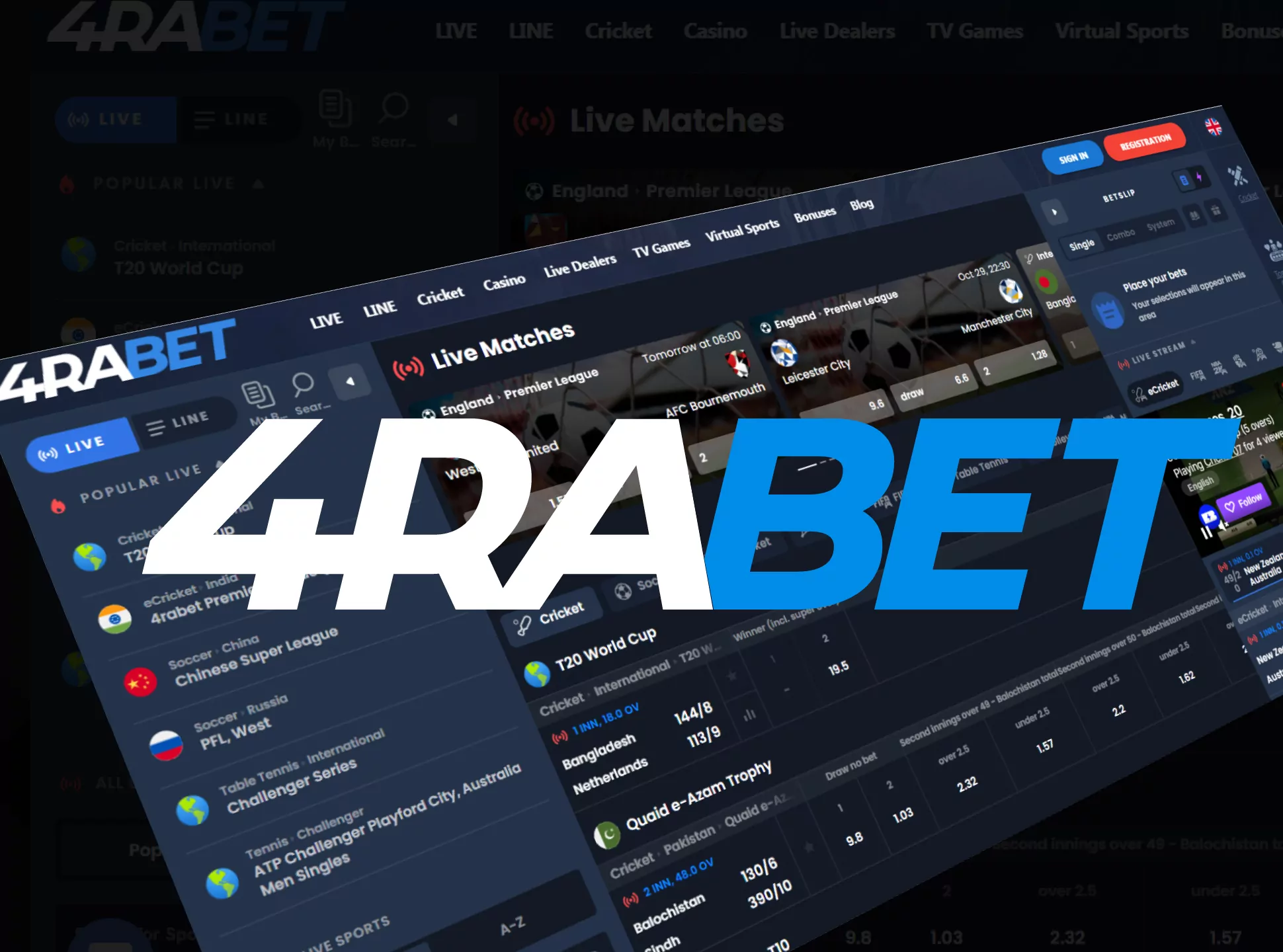 4rabet keeps a huge sportsbook and various online casino games.