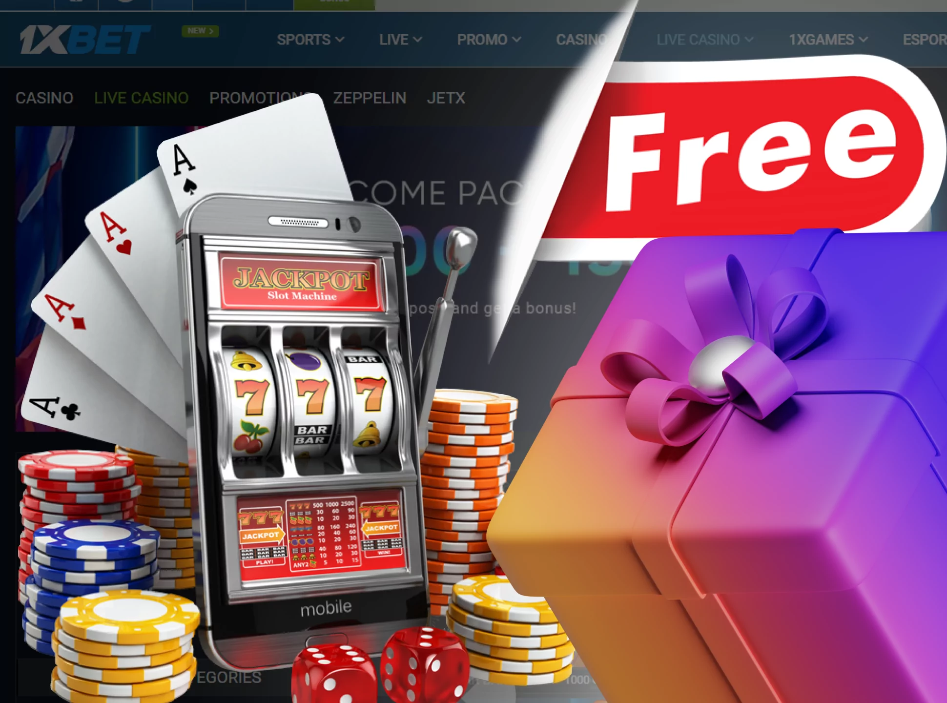 With free spins you can play slots for some time and for free.