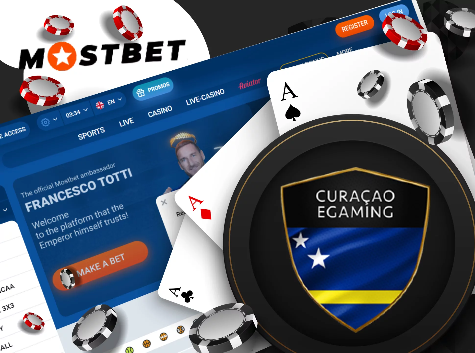Mostbet casino is regulated by the Curacao eGaming Commission.