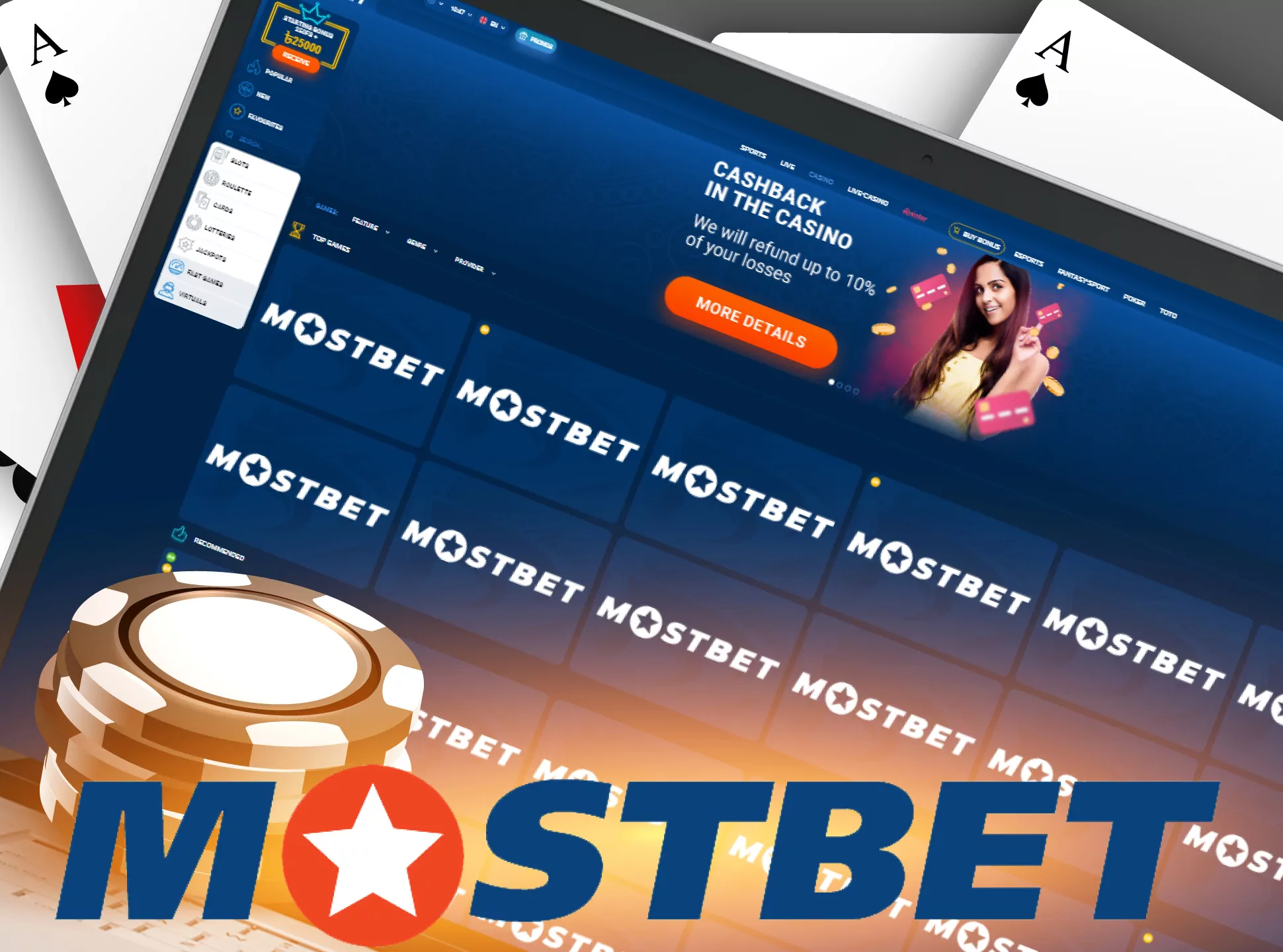 You will find a lot of casino games and bonuses in the Mostbet app.