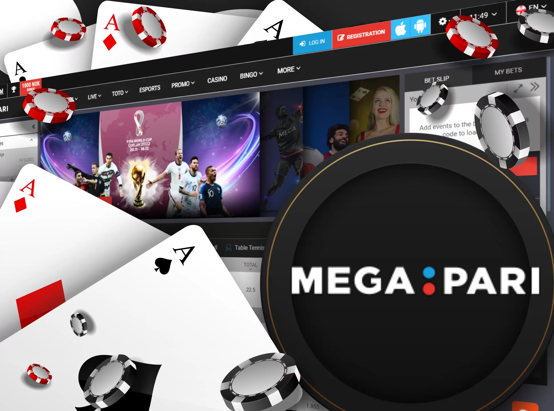You can easlily play casino games in the MegaPari casino.