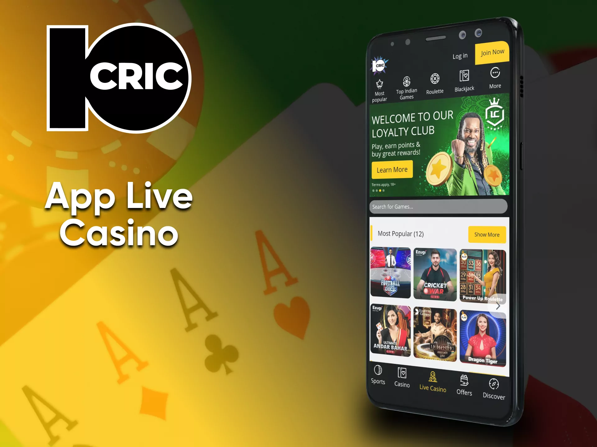 Play live casino from 10cric.