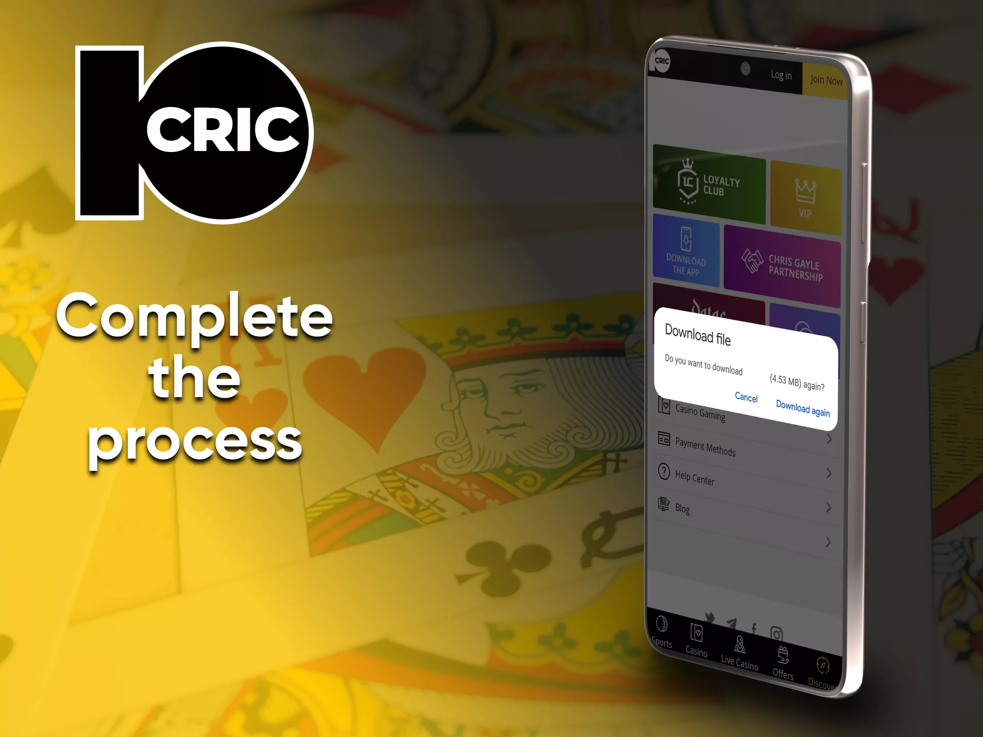 Install the application for casino games from 10Сric.