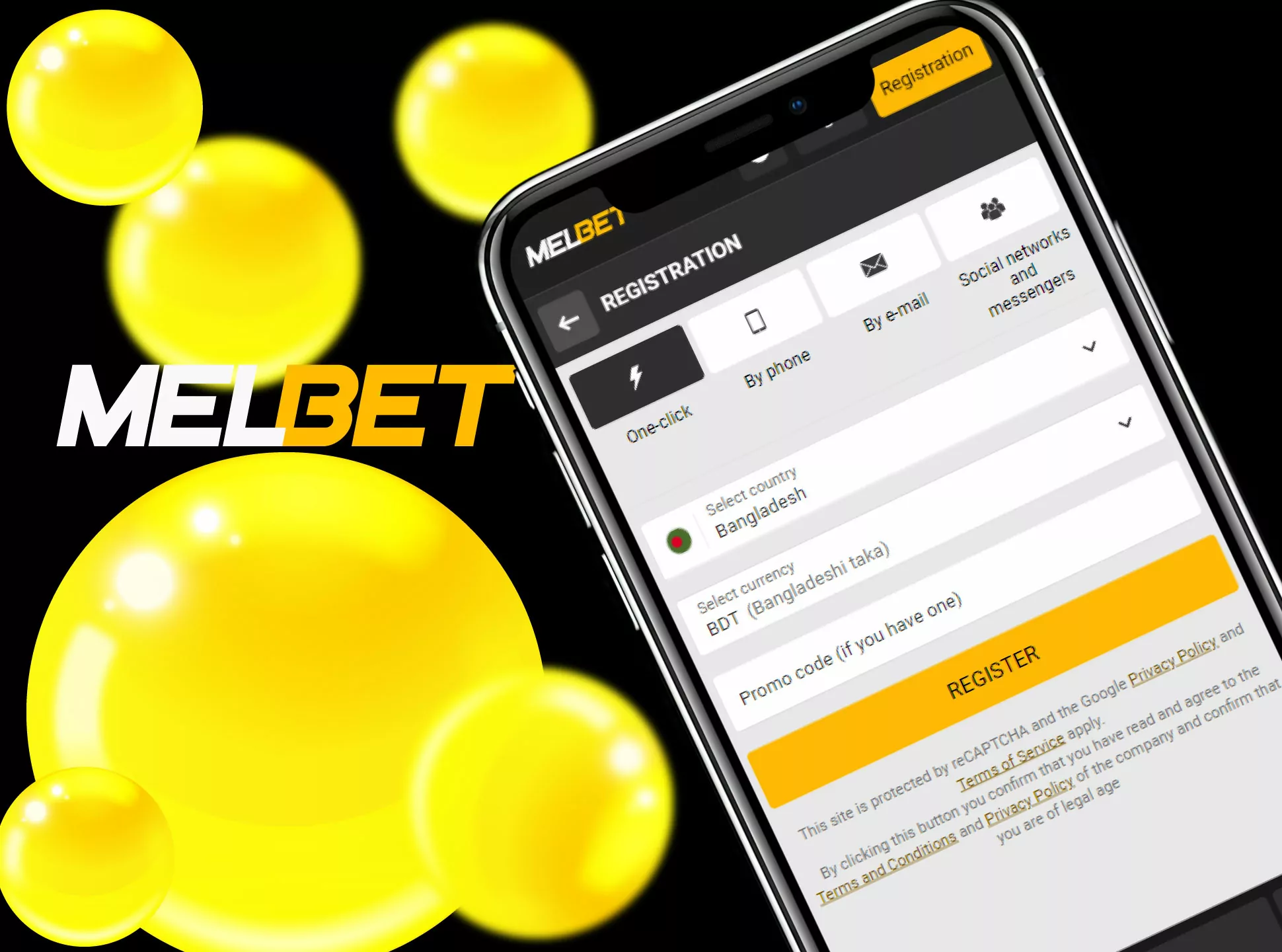 Make your registration process faster with Melbet casino app.