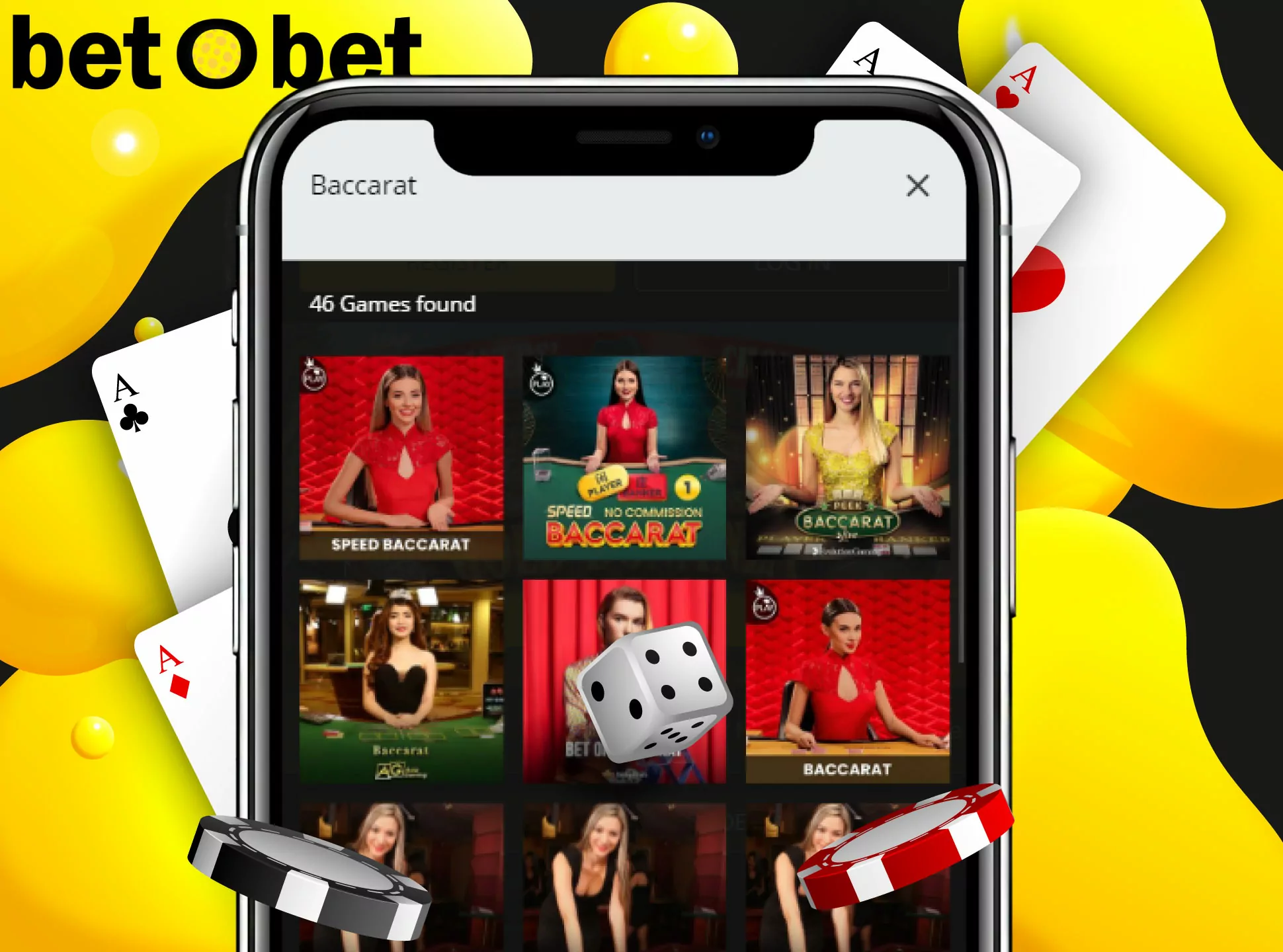 You can also play baccarat in the live mode at Betobet.