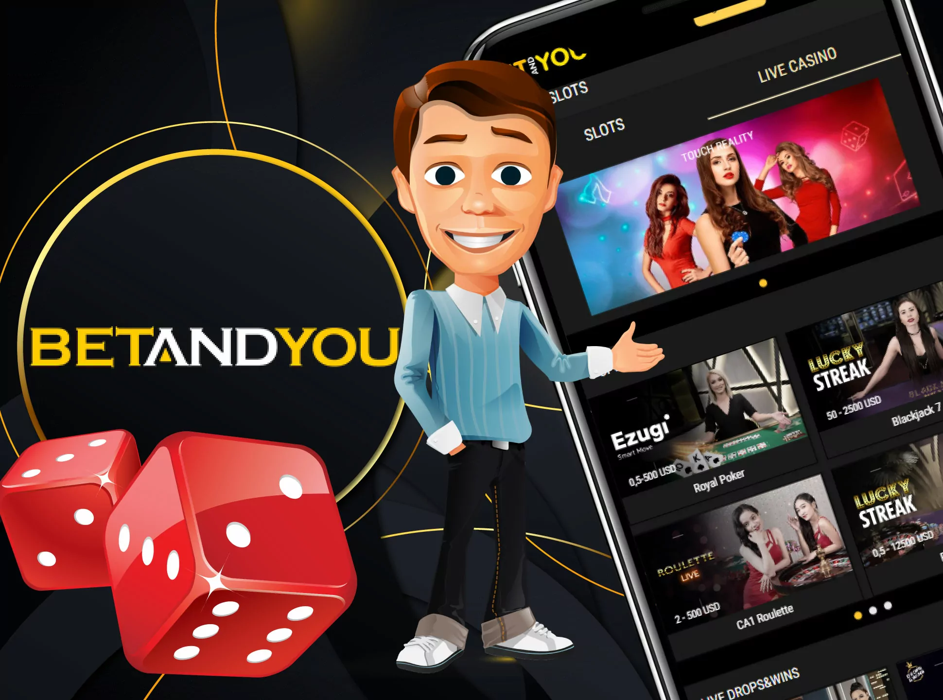 Play your favourite casino games in any place.