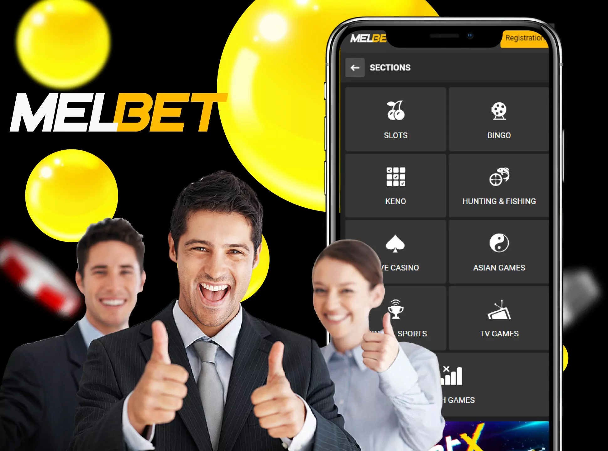 Play casino games using Melbet casino app.