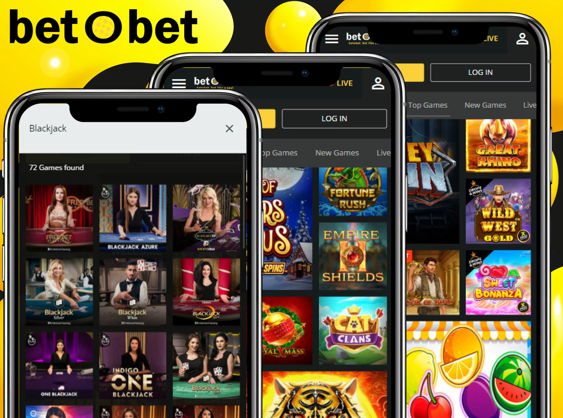 Open the casino page and choose the game.