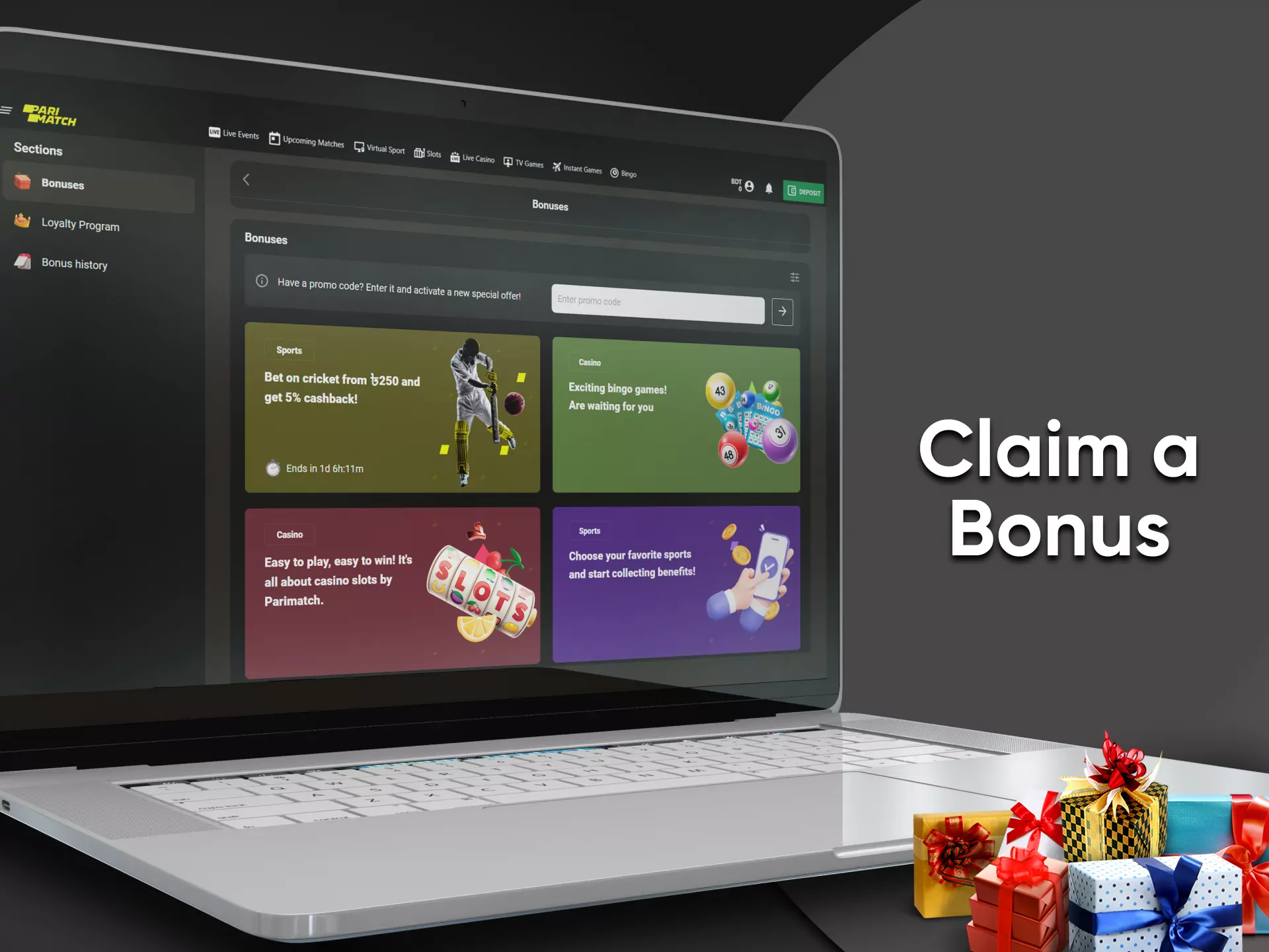 Make your first deposit to receive the bonus.