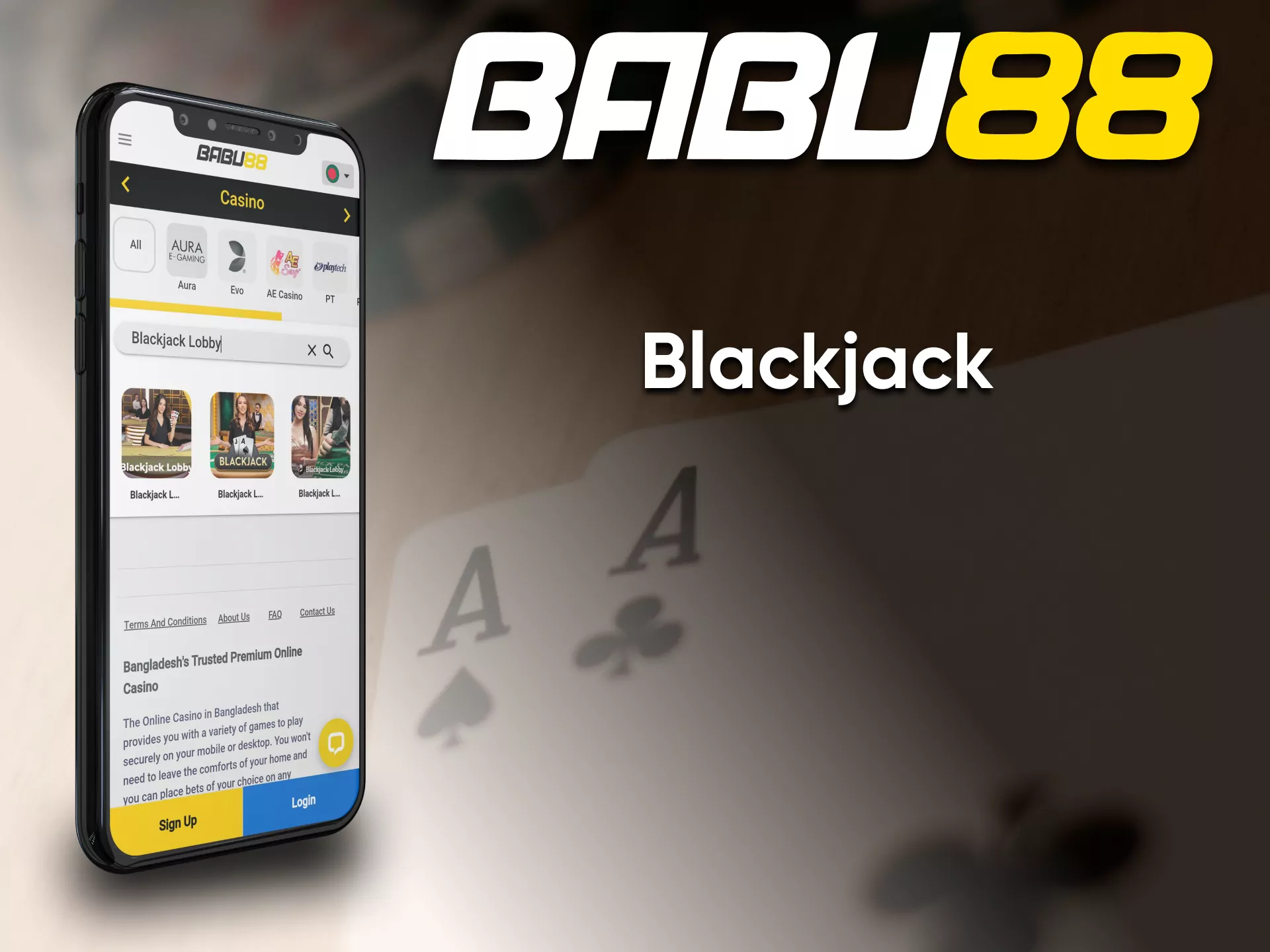 Play Blackjack through the Babu88 app.