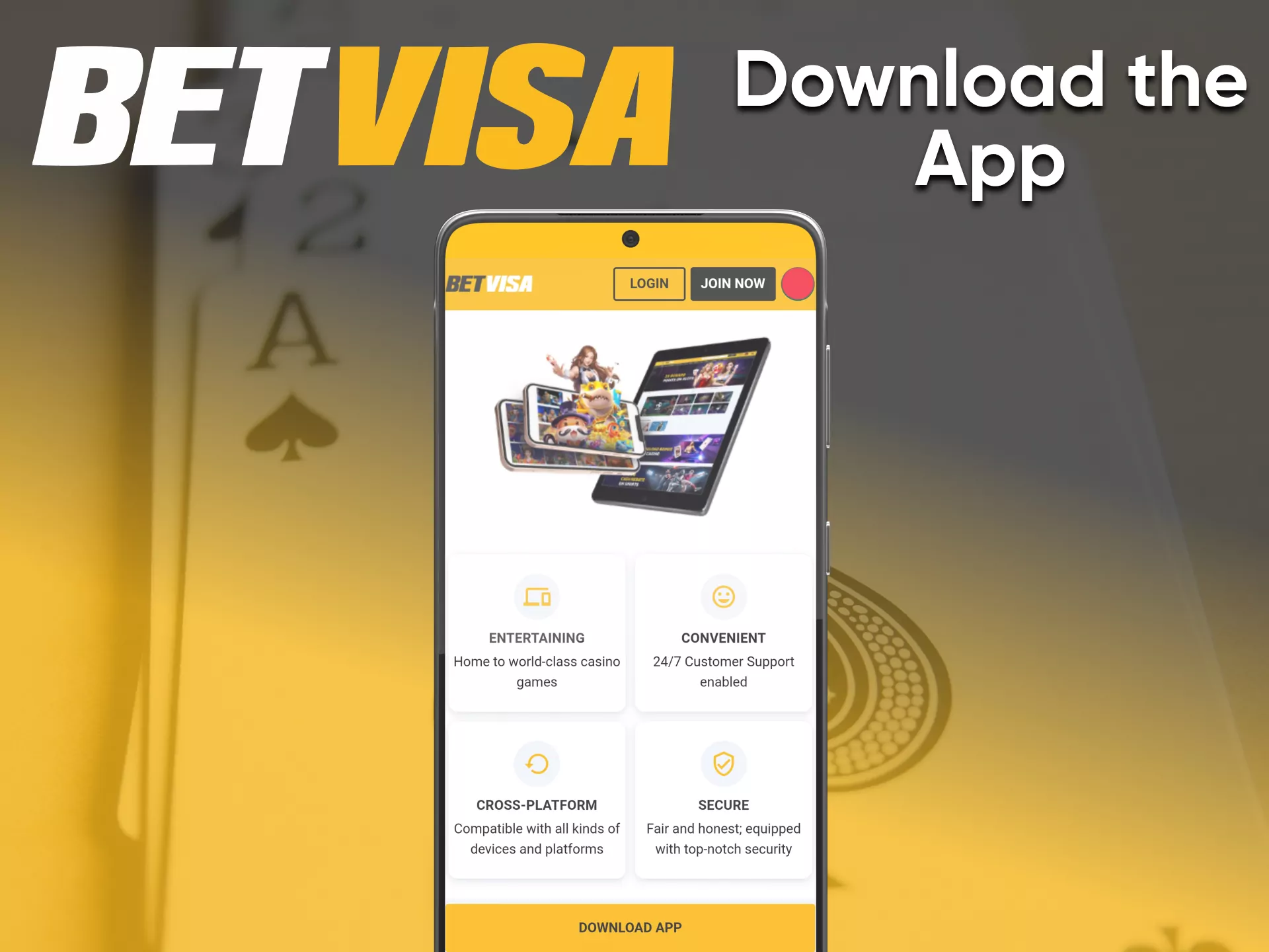 Find an application for your device on the site from BetVisa.