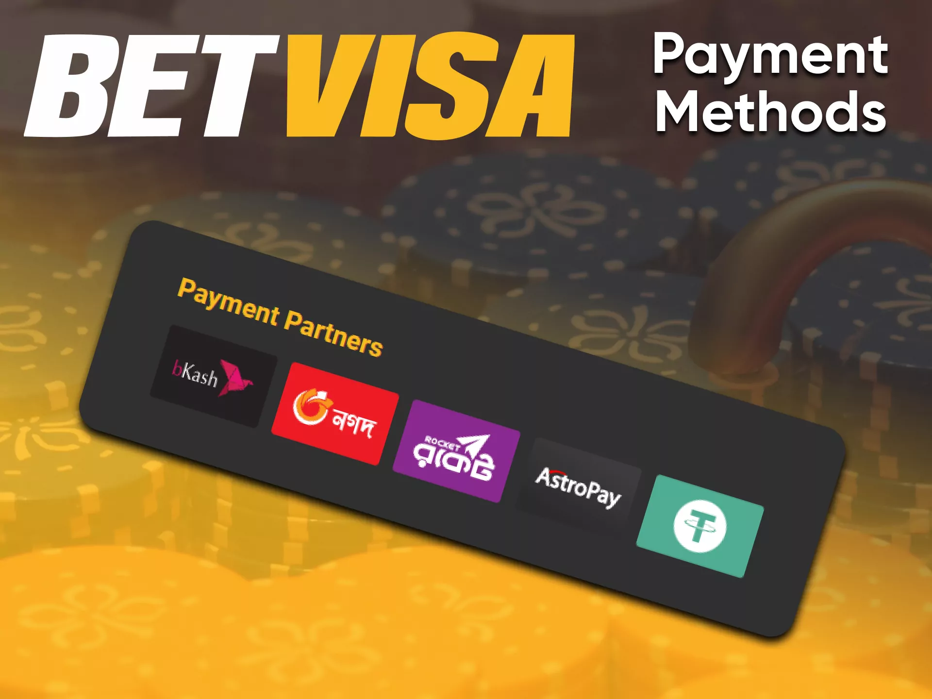 Fund funds in various ways to play BetVisa casino.