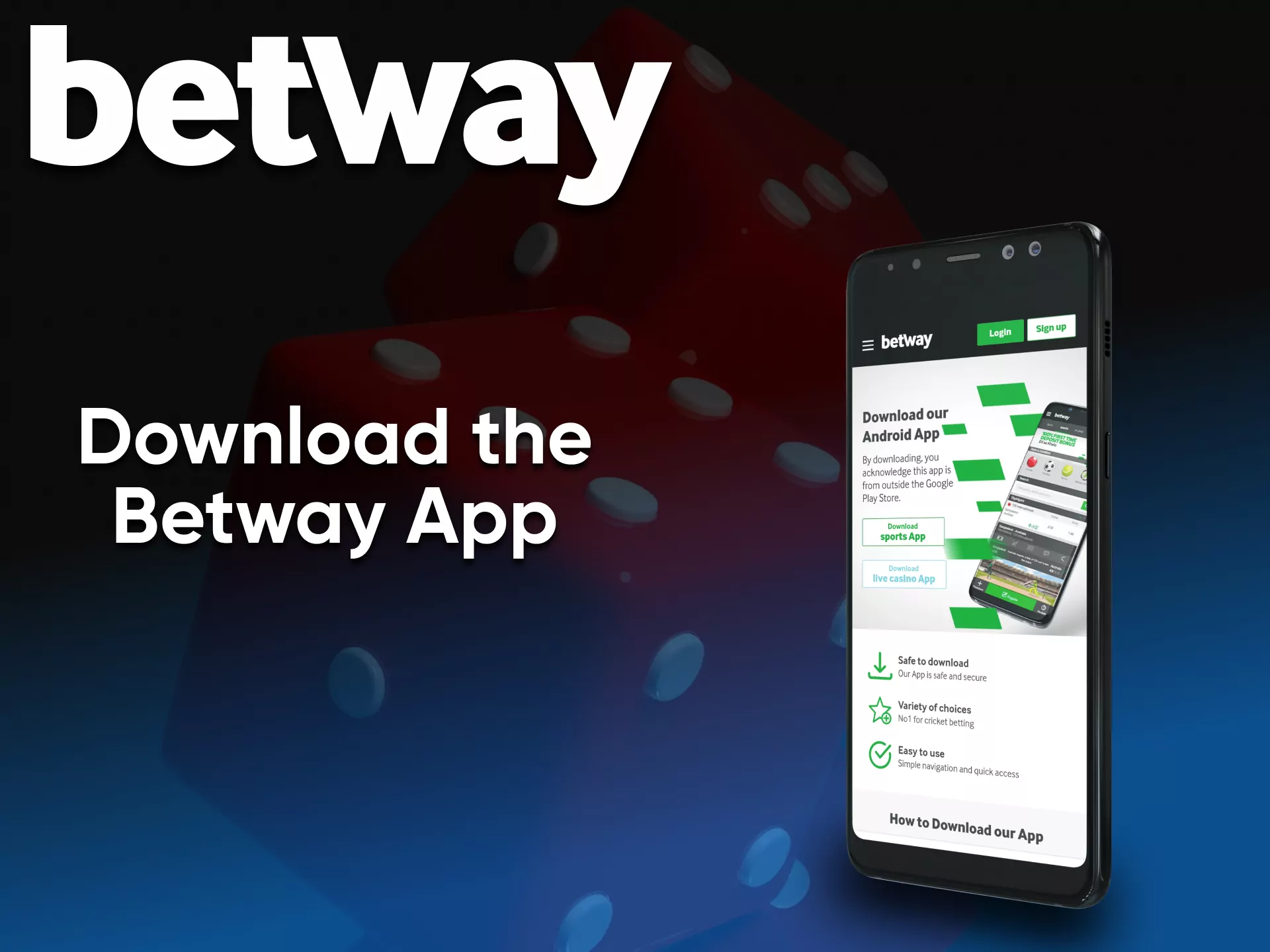 Play to the casino through app the Betway.