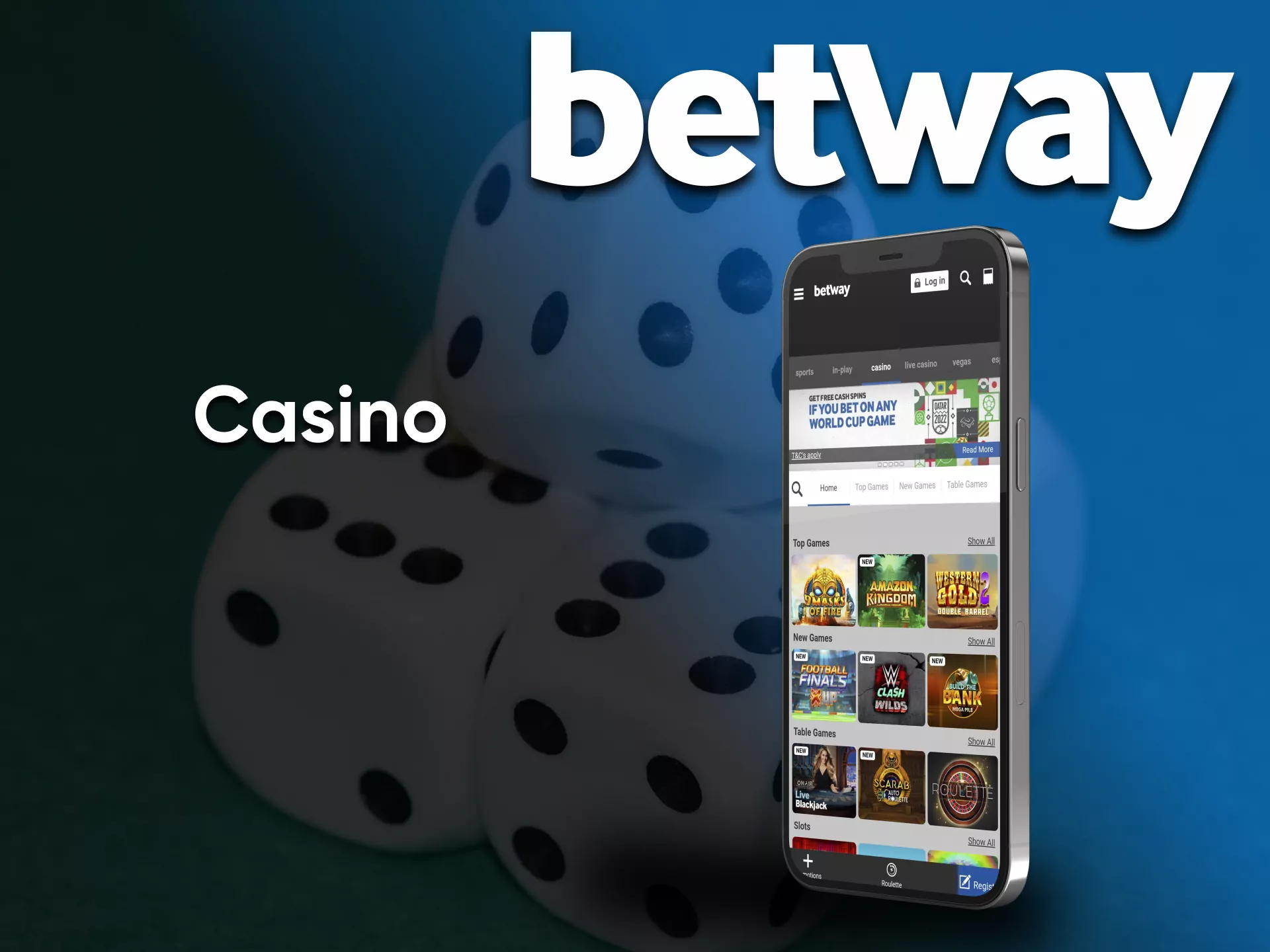 In the Betway app, you can play casino.