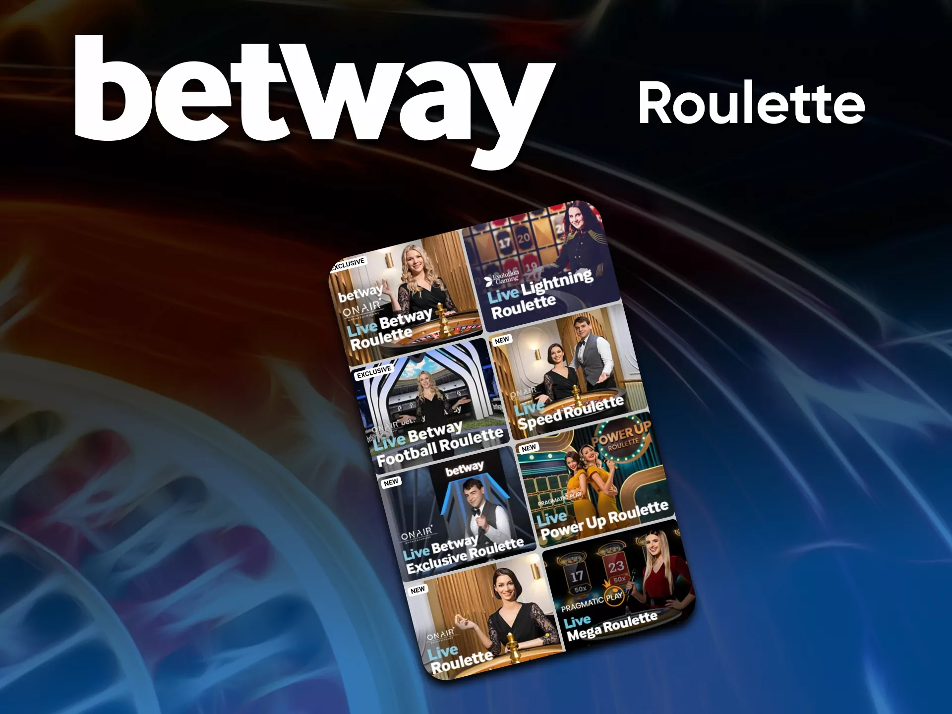 In the Betway casino, you can play different types of roulette games.