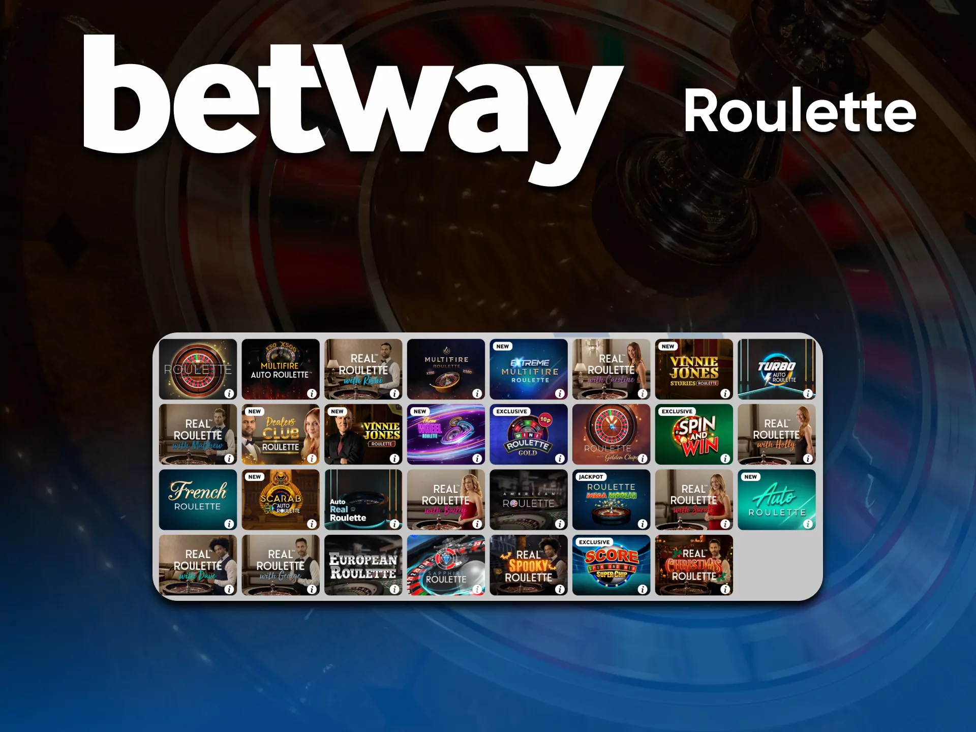 Try Roulette for playing casino Betway.
