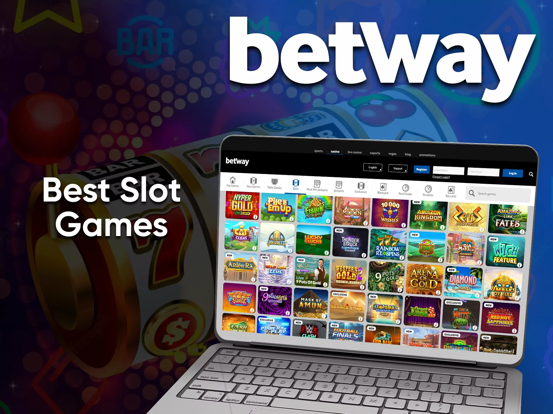 Choose Slots to enjoy playing casino games on Betway.