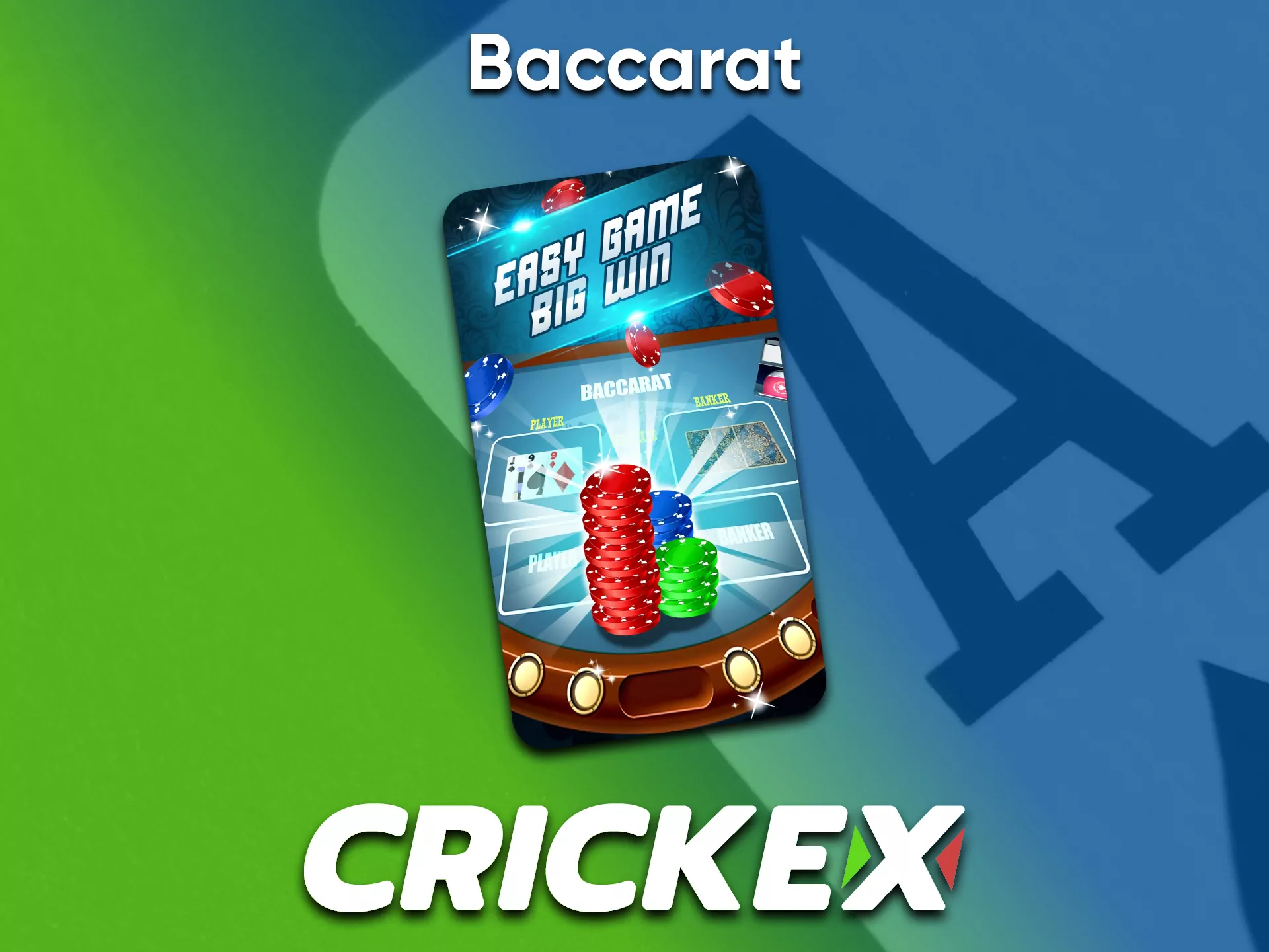 Baccarat is one of the many games at Crickex casino.