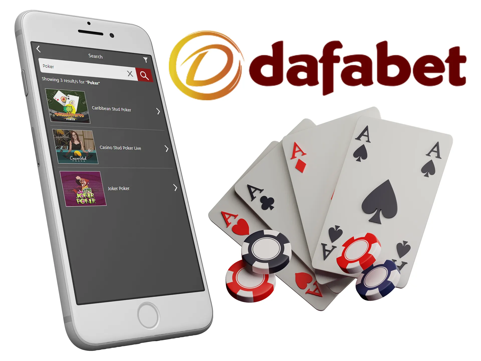 Play poker games via Dafabet app.