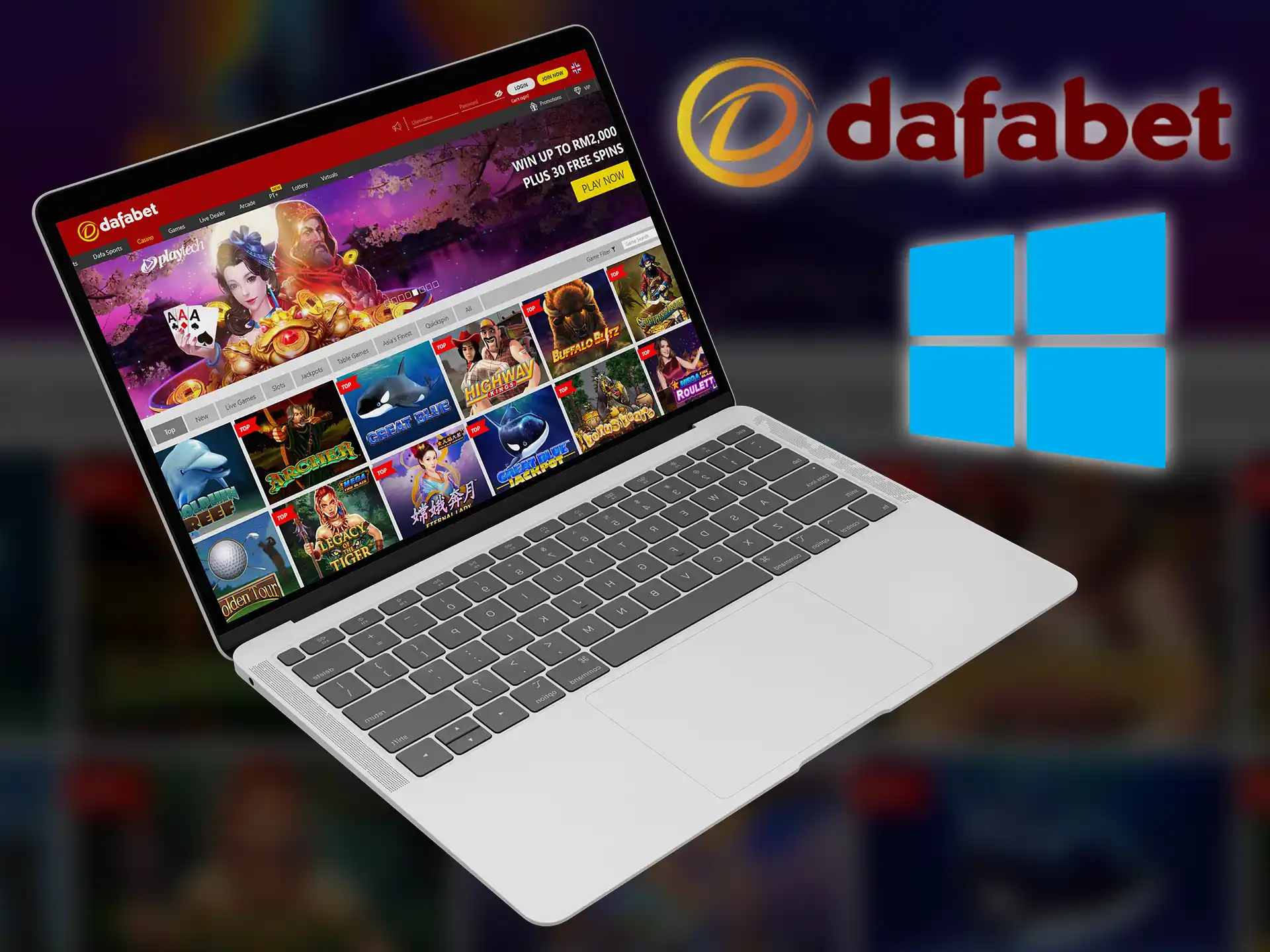 Play Dafabet casino using any PC with internet connection.