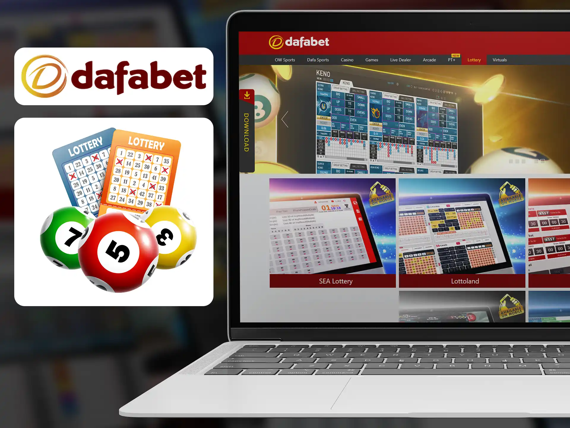 Catch jackpot prize by playing Dafabet lotteries.