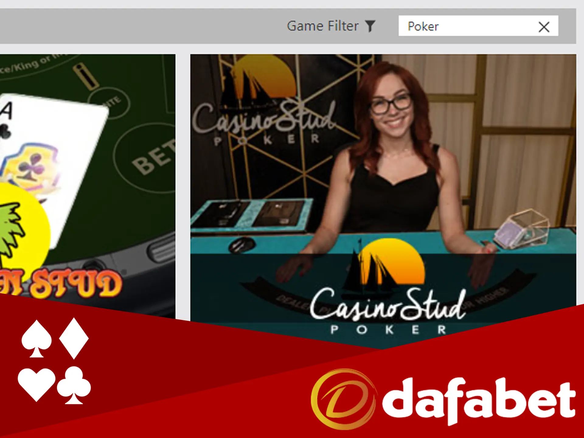 Play Dafabet casino with real people.