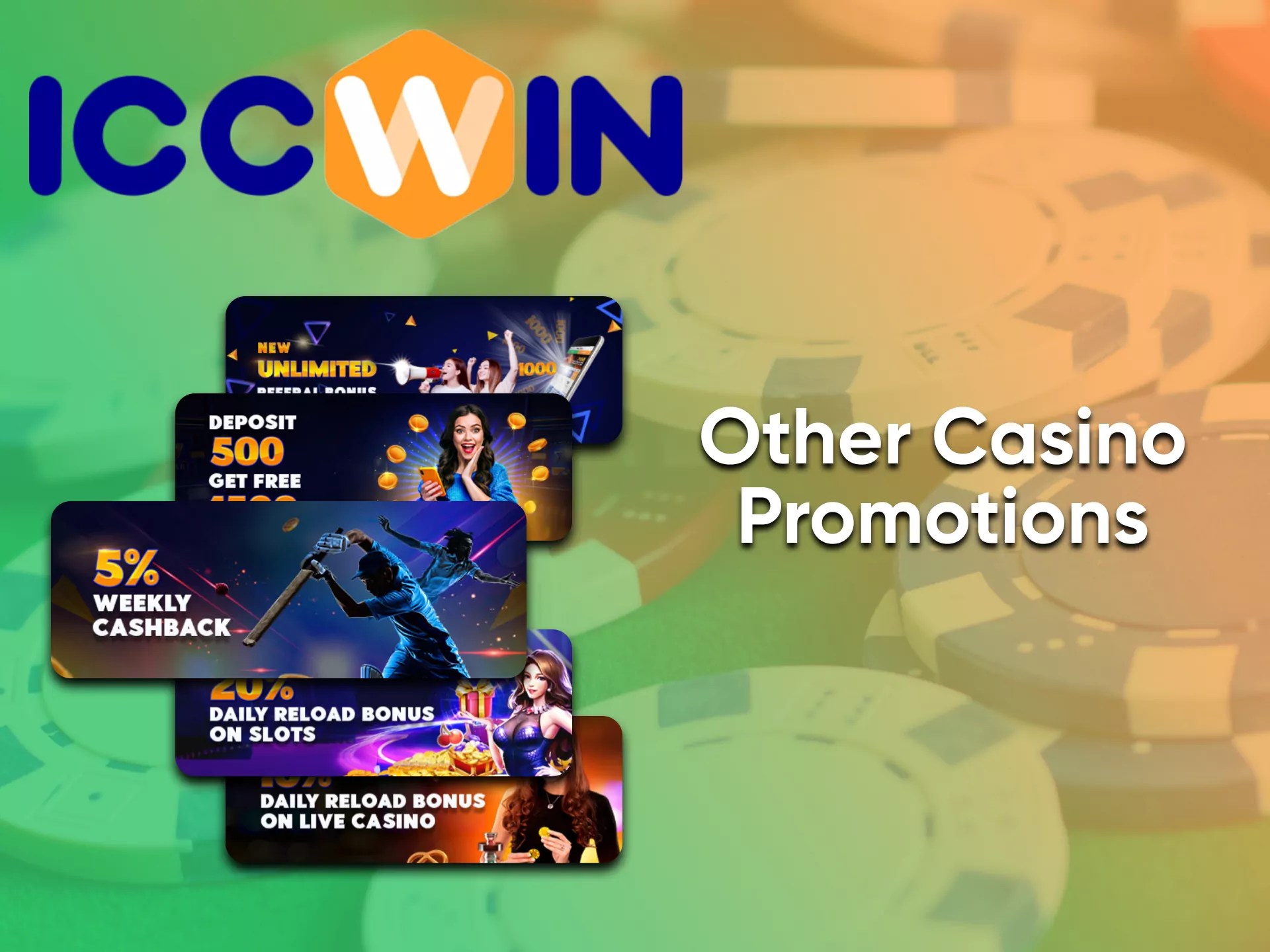 Play at the casino to receive a bonus from ICCWin.