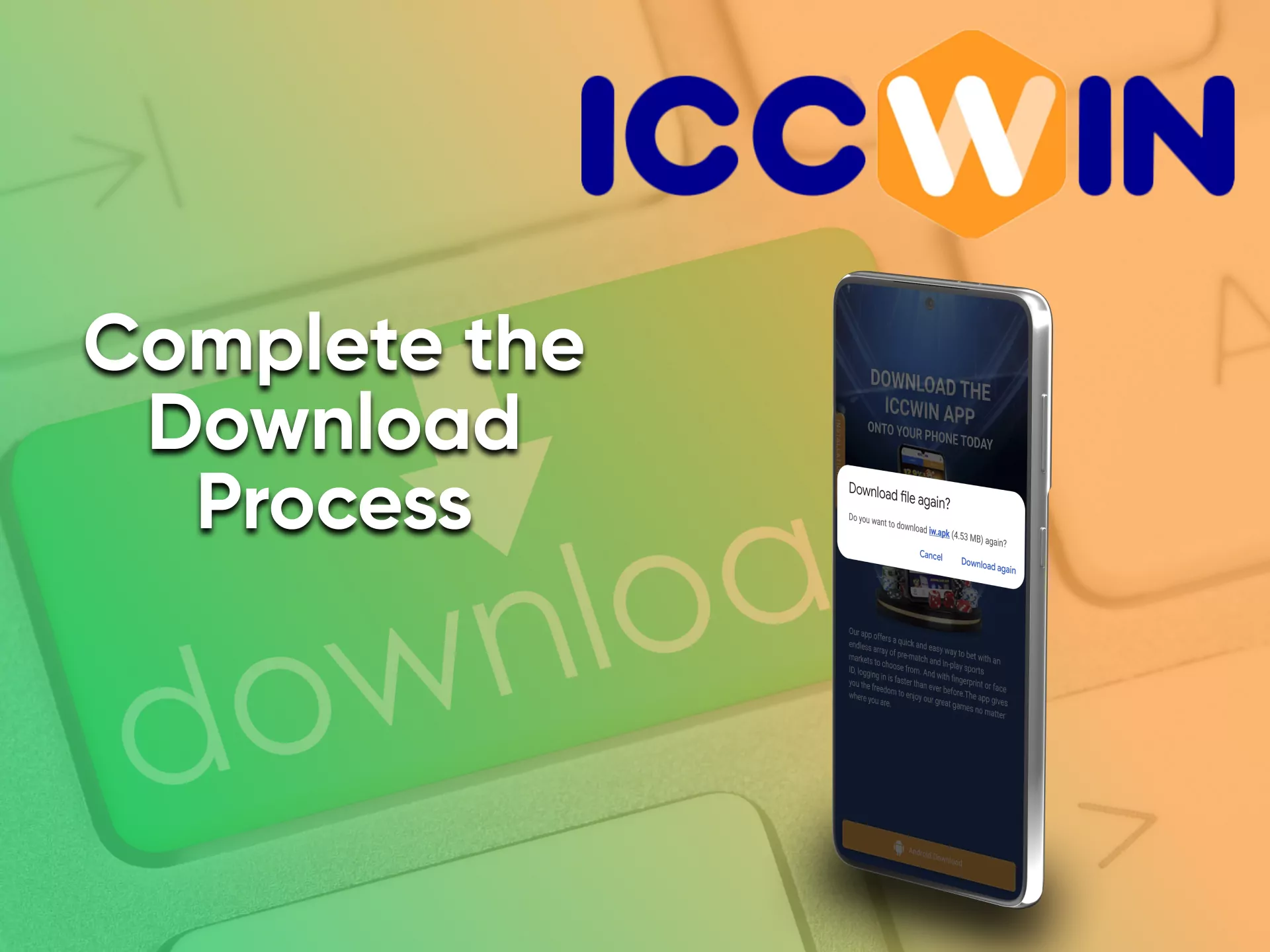 Install the application on your device from ICCWin.