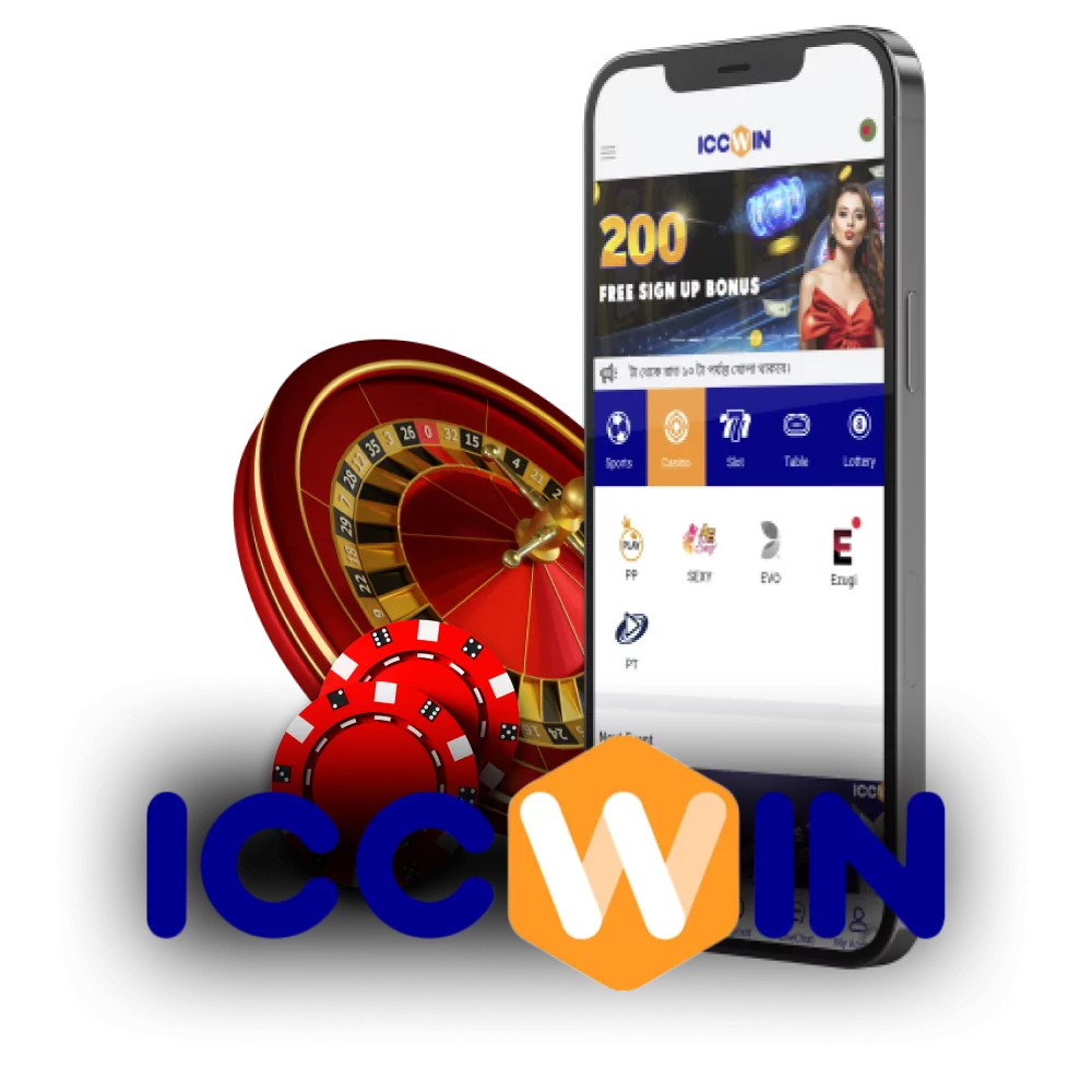 Play at the casino through the app from ICCWin.