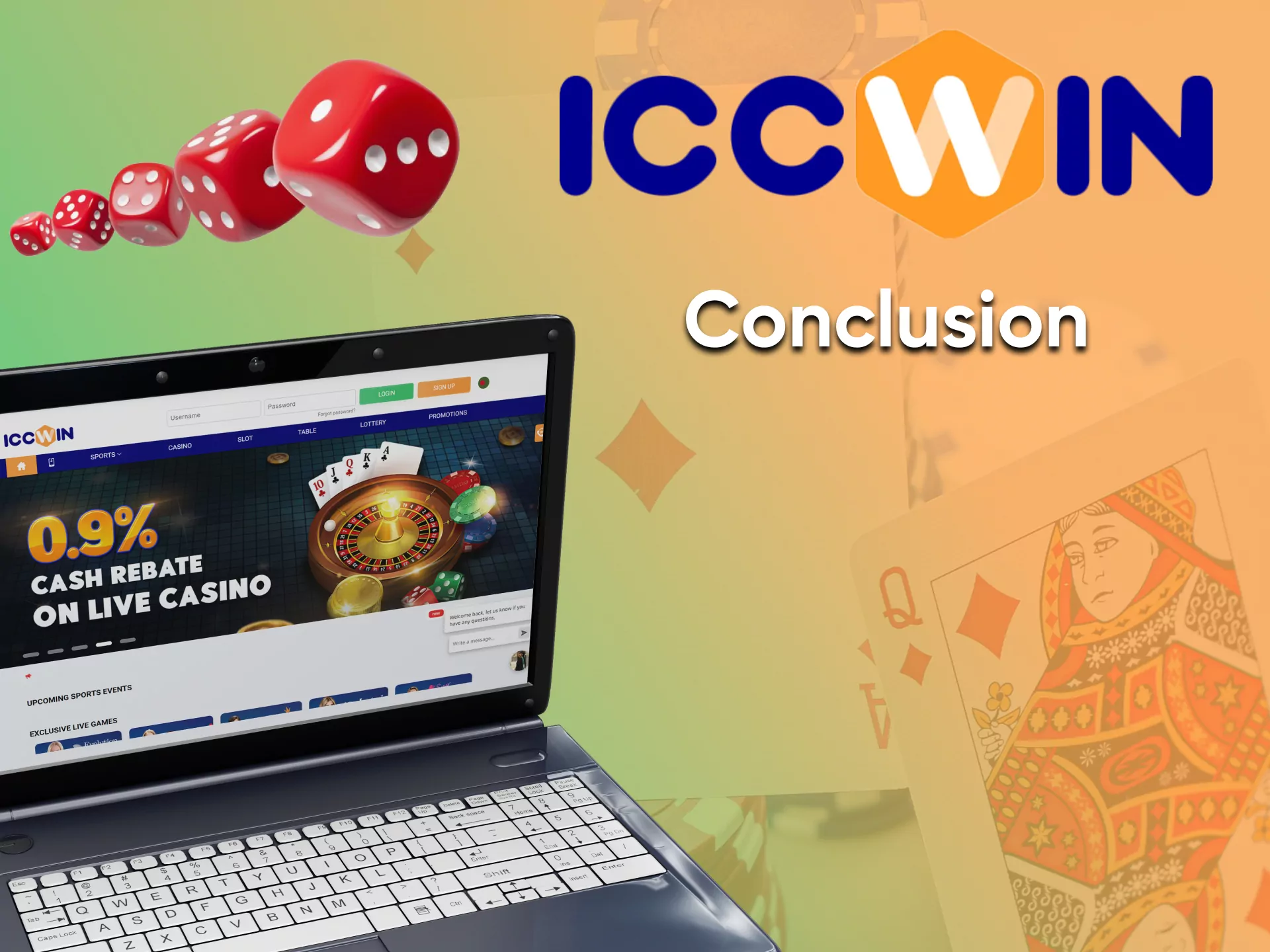 Choose the application from ICCWin for casino games.