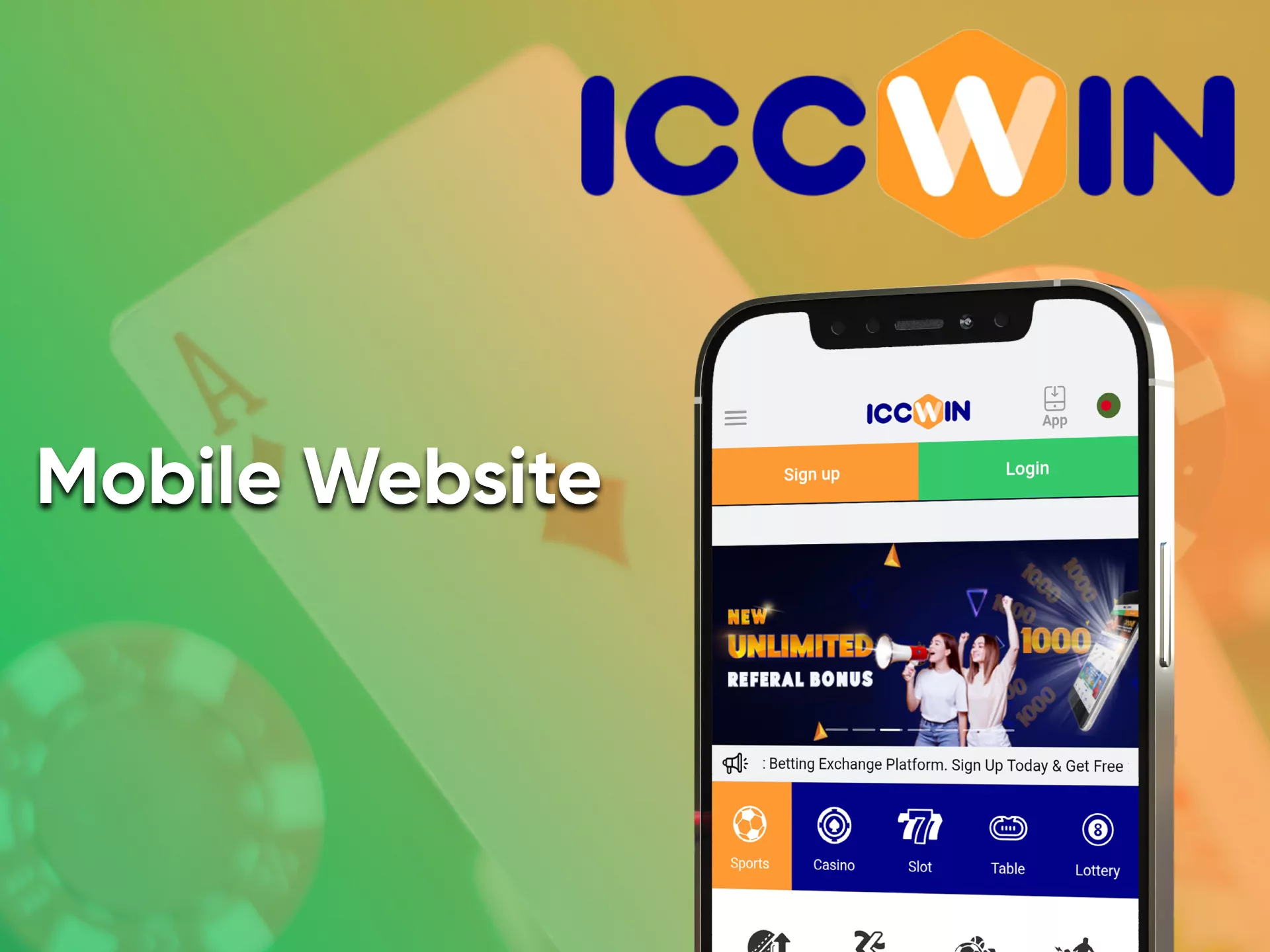 Visit the ICCWin website from your device.