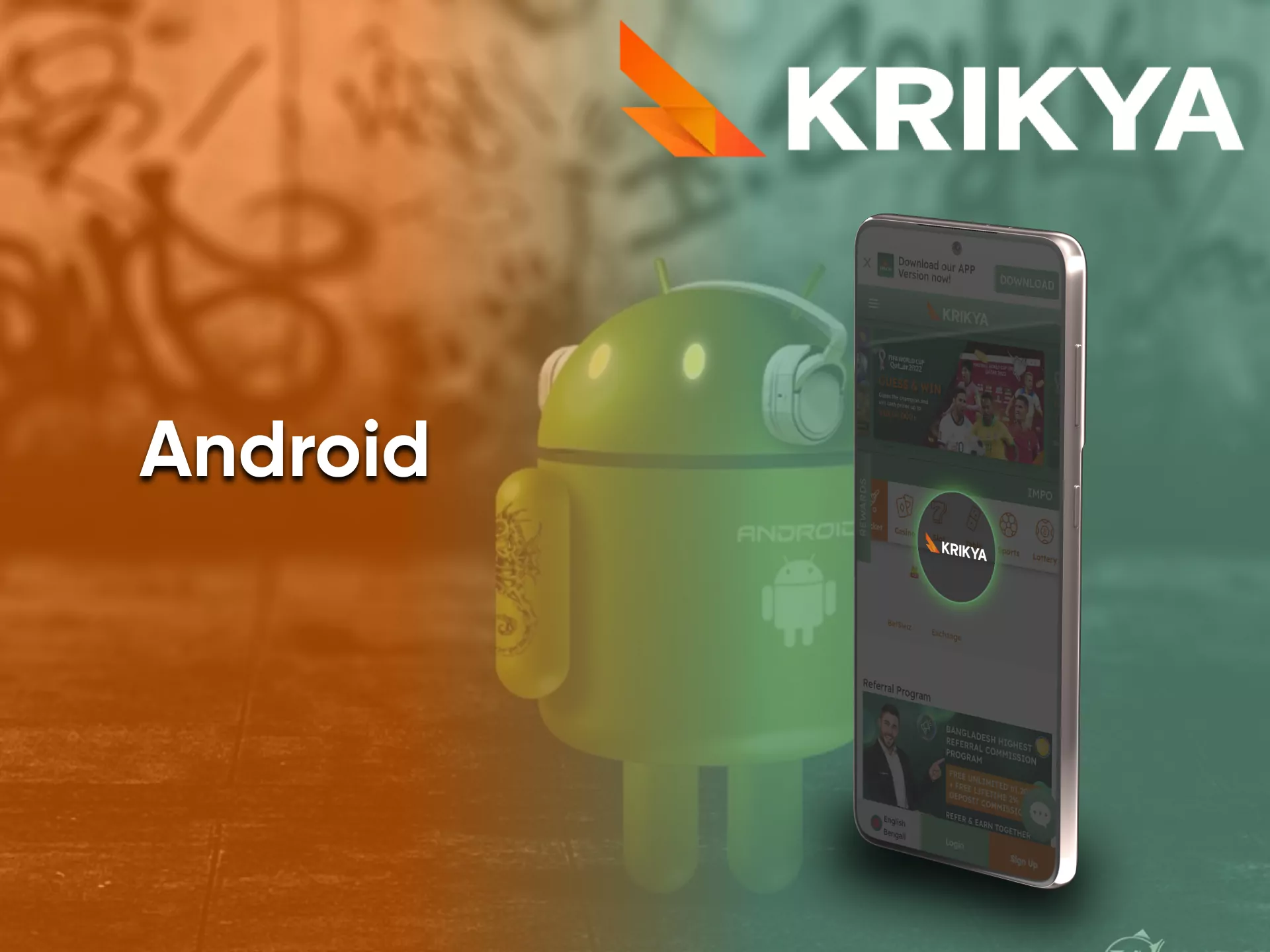 Play at Krikya casino on your android device.