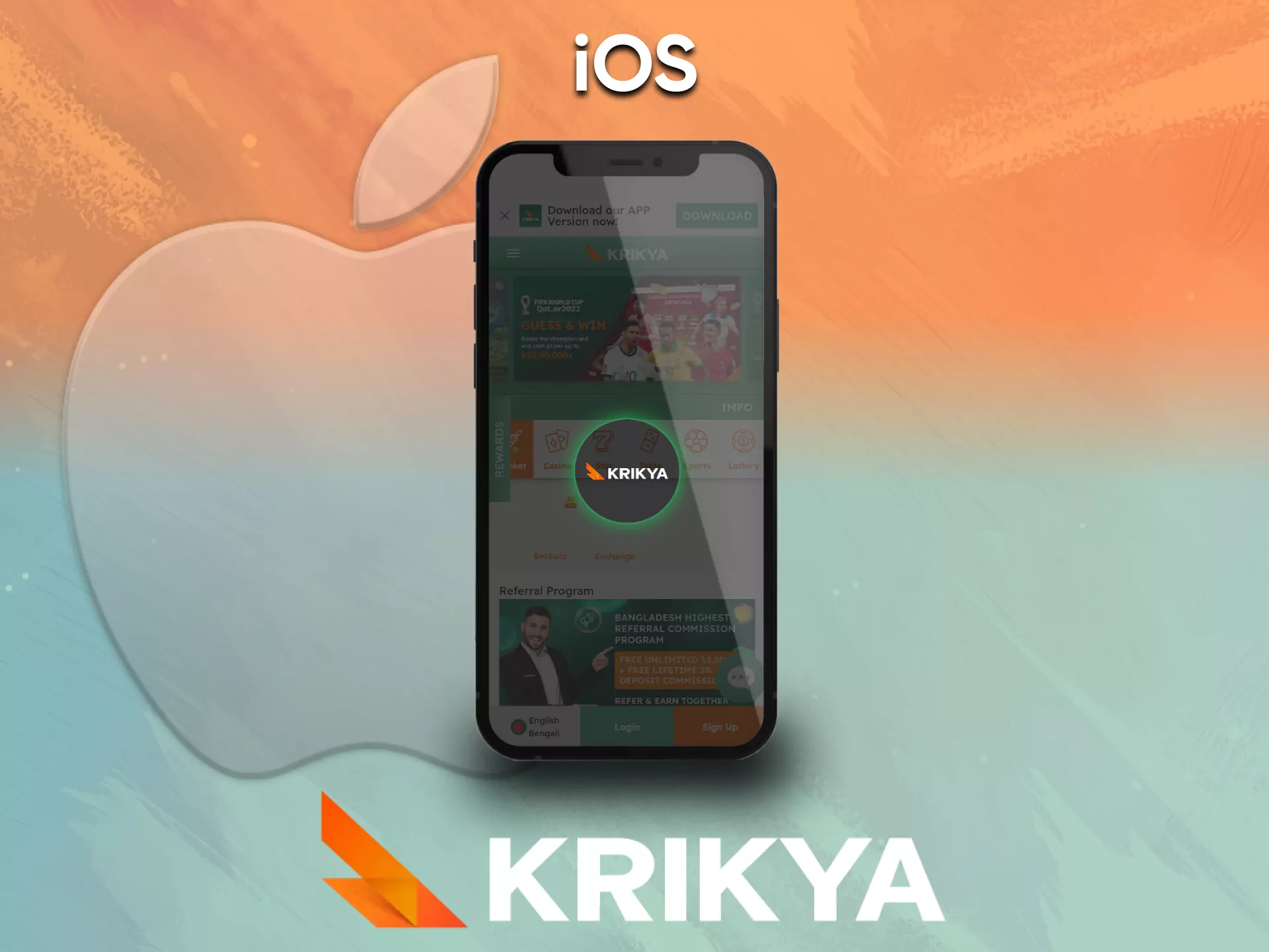 iOS is the system through which you can play at Krikya casino.
