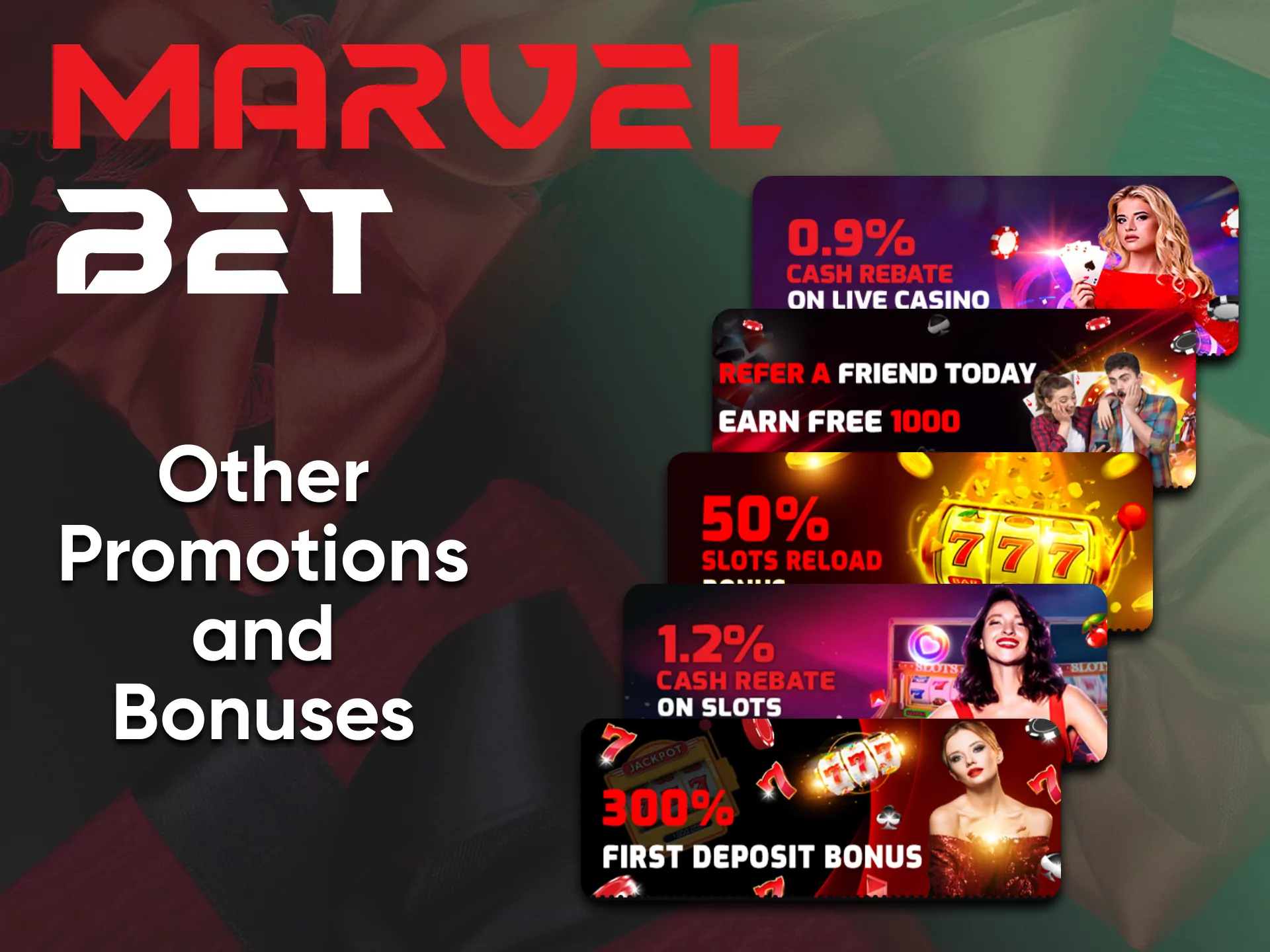 Play at the casino and get a bonus from Marvelbet.