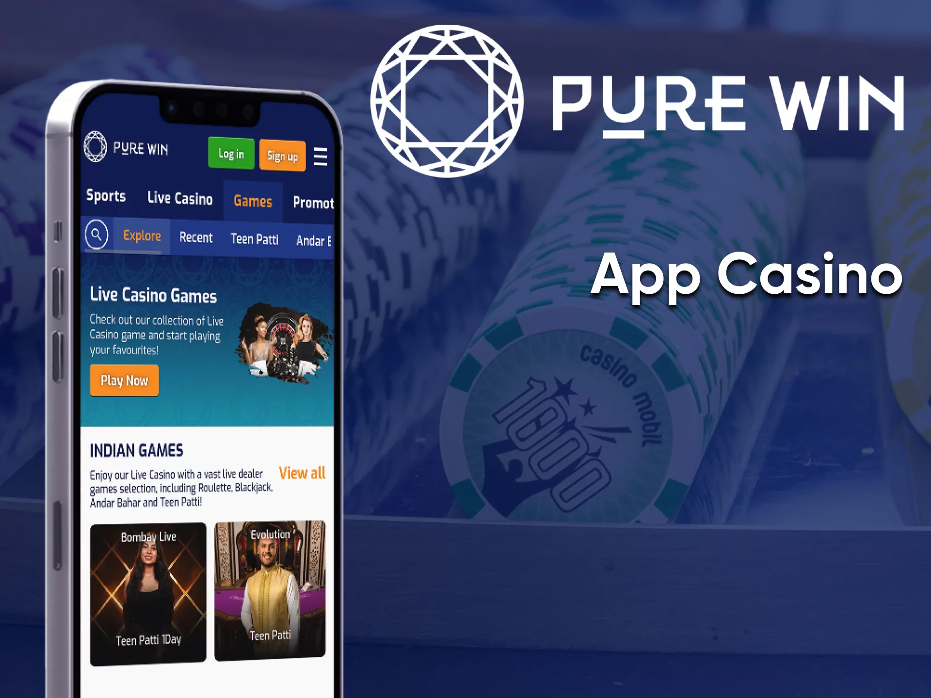 Go to the desired section and play at the casino from Pure Win.