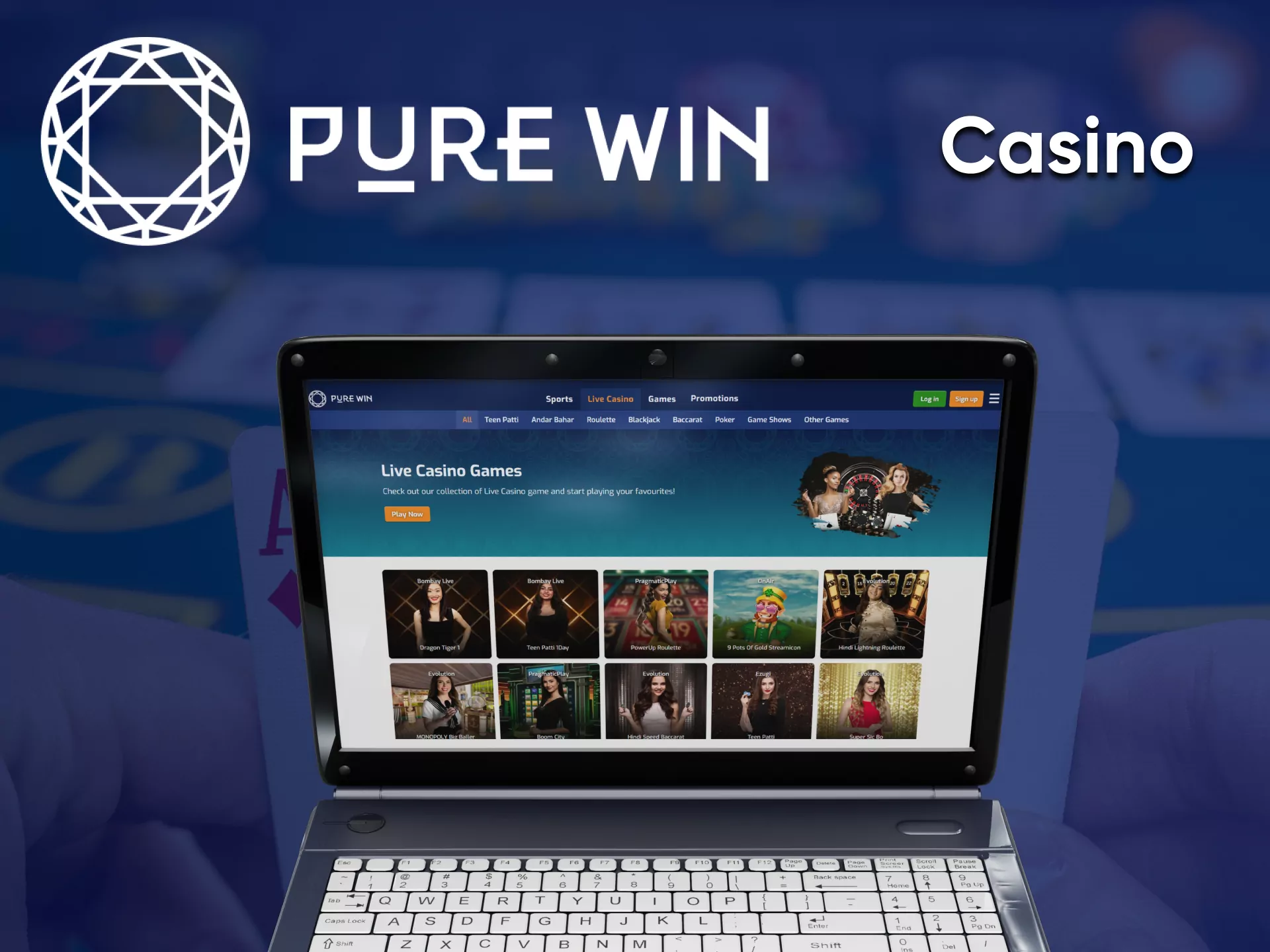 Go to the section of casino games from Pure Win.