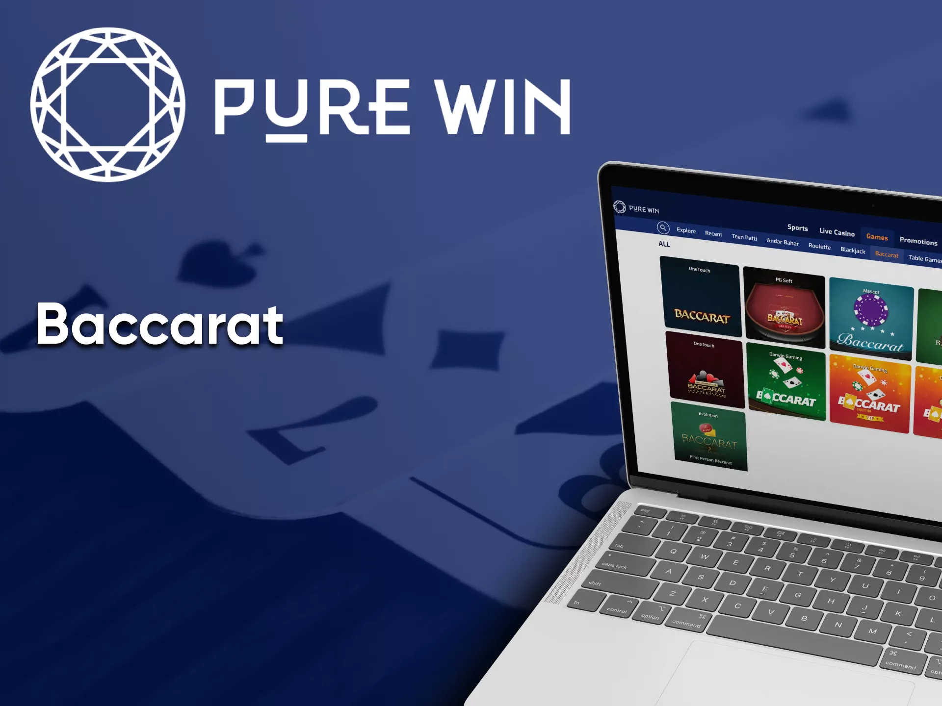 Choose a section with Baccarat from Pure Win.