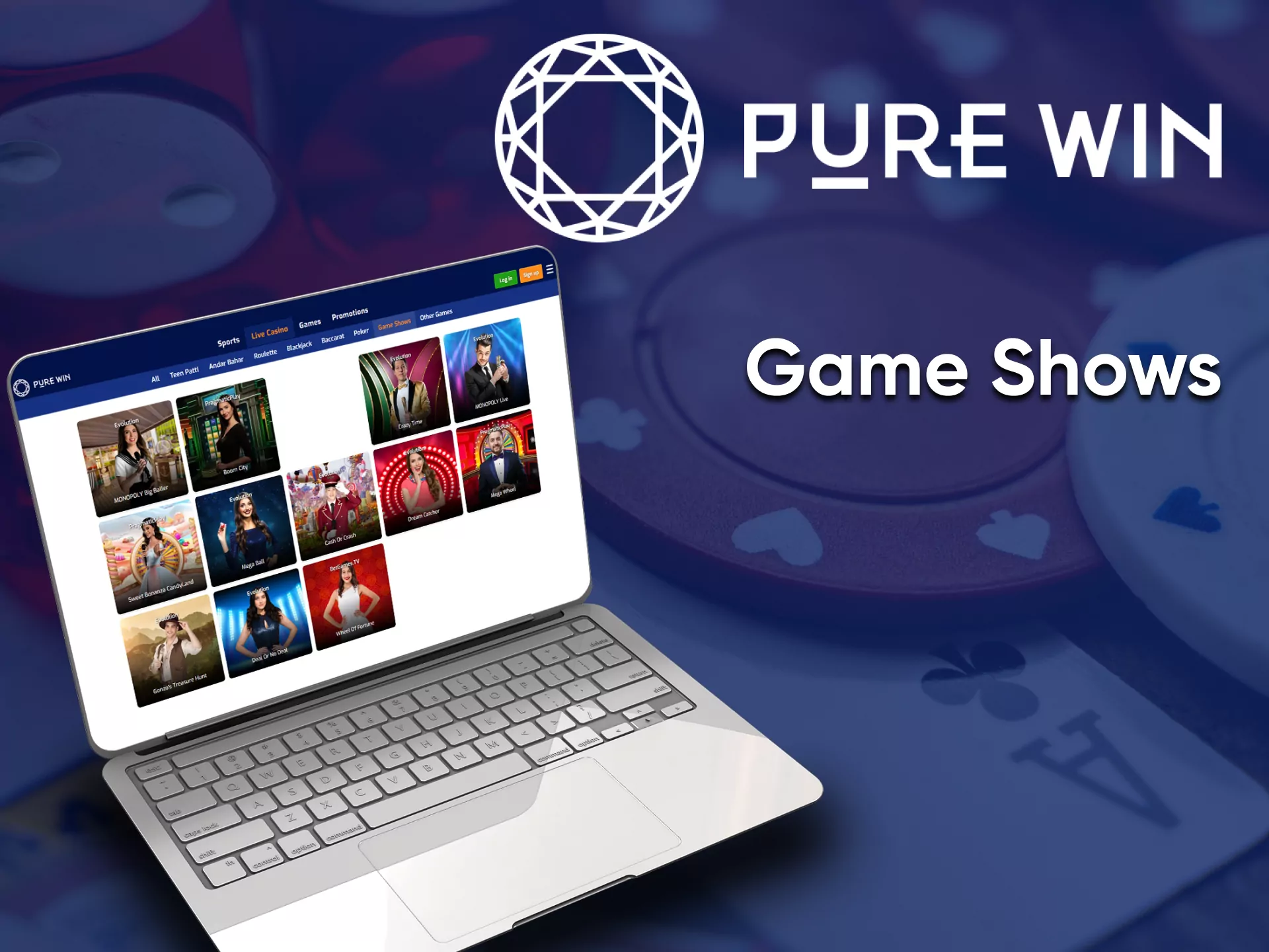 Choose a section with Game Show from Pure Win.