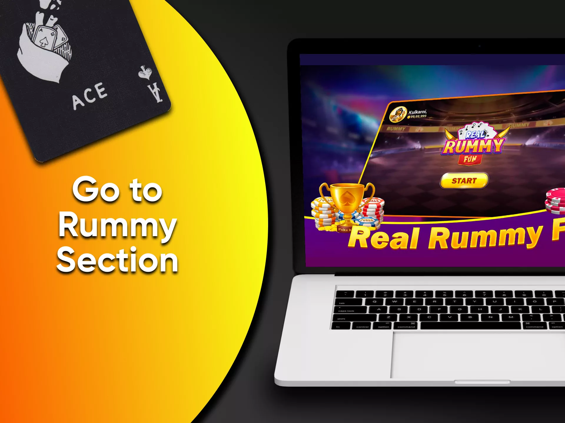 Choose the section you want to play in Rummy.