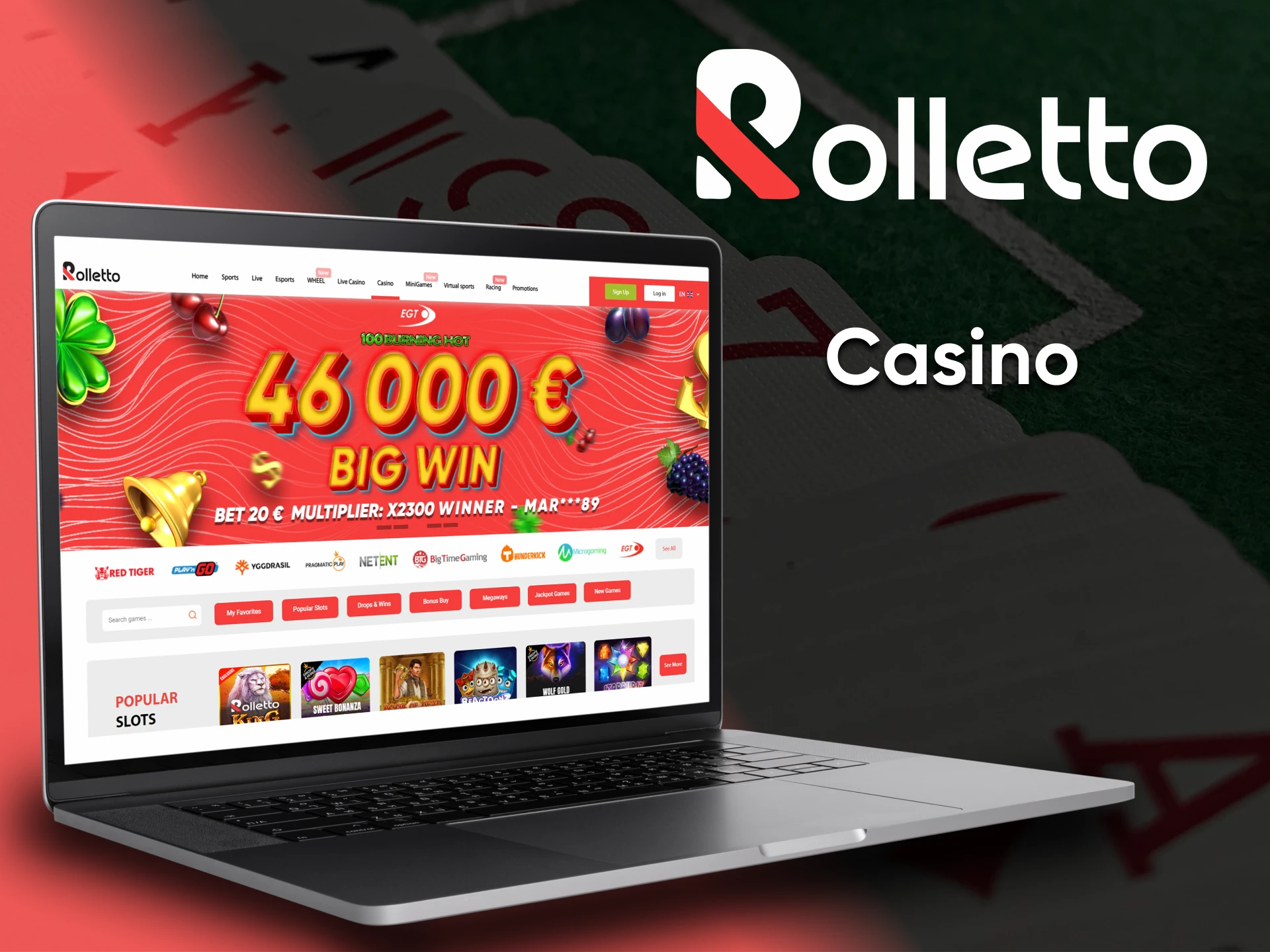 On the Rolletto website you can play many casino games.