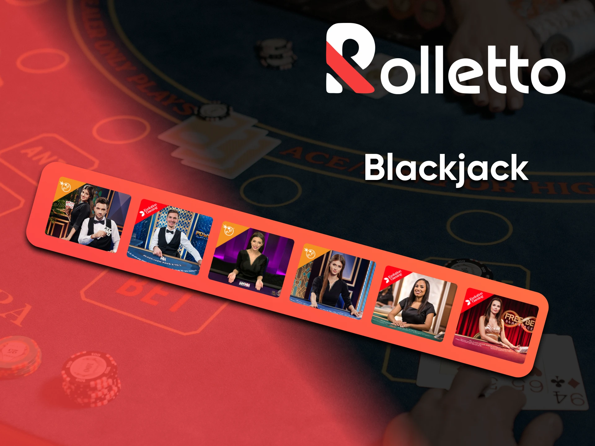 To play Blackjack, go to the special section of the Rolletto website.