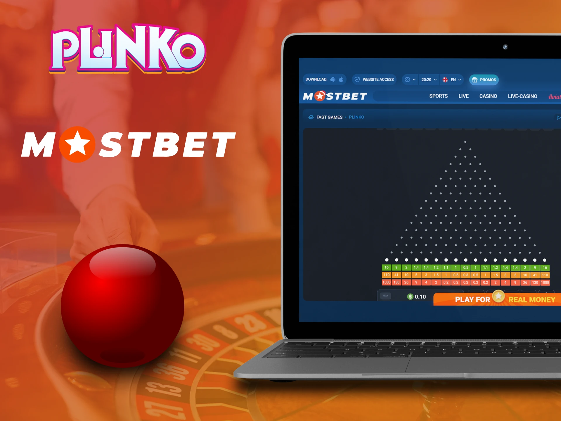 Play Plinko on the Mostbet website.