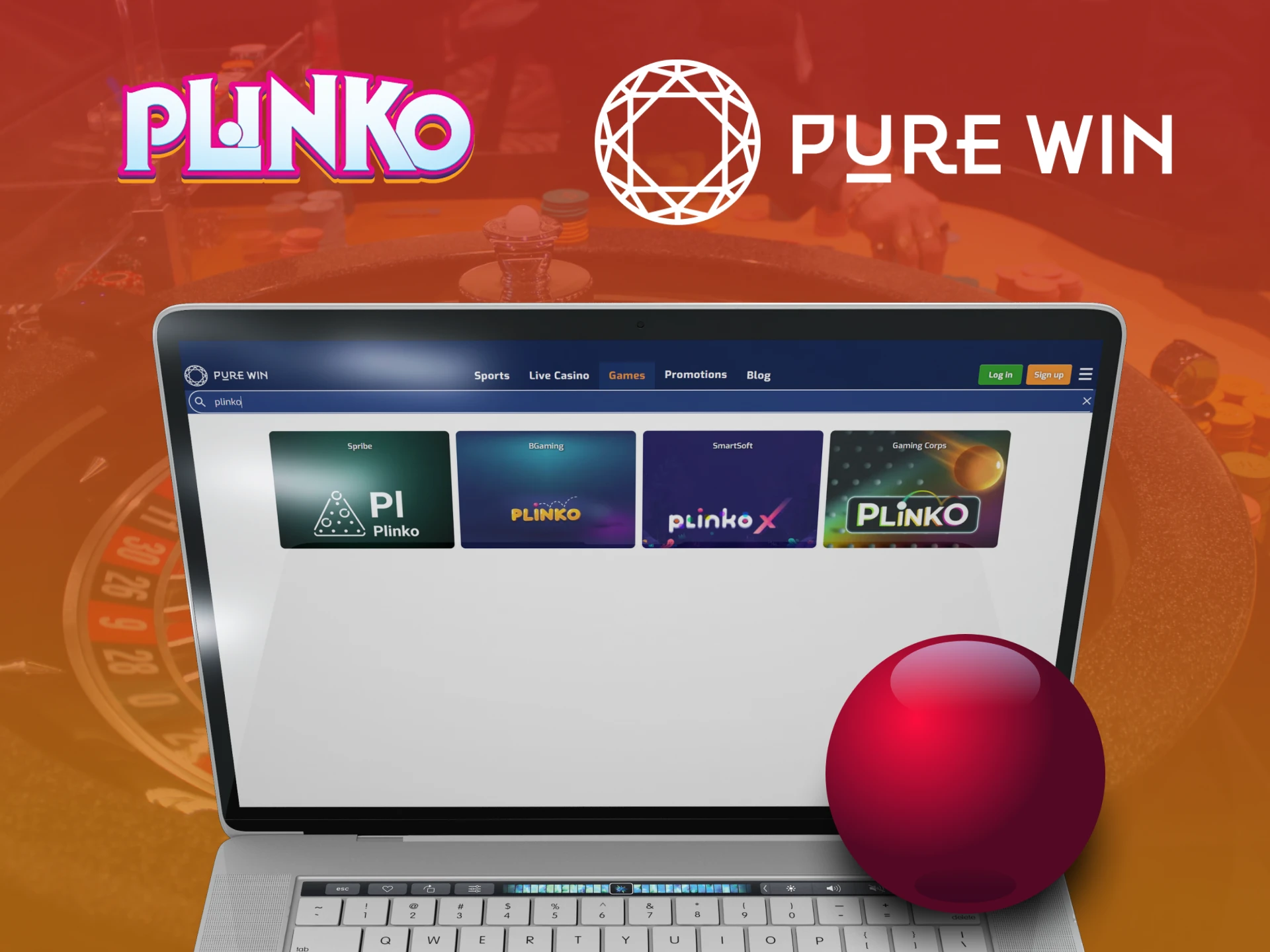 Play Plinko on the PureWin website.