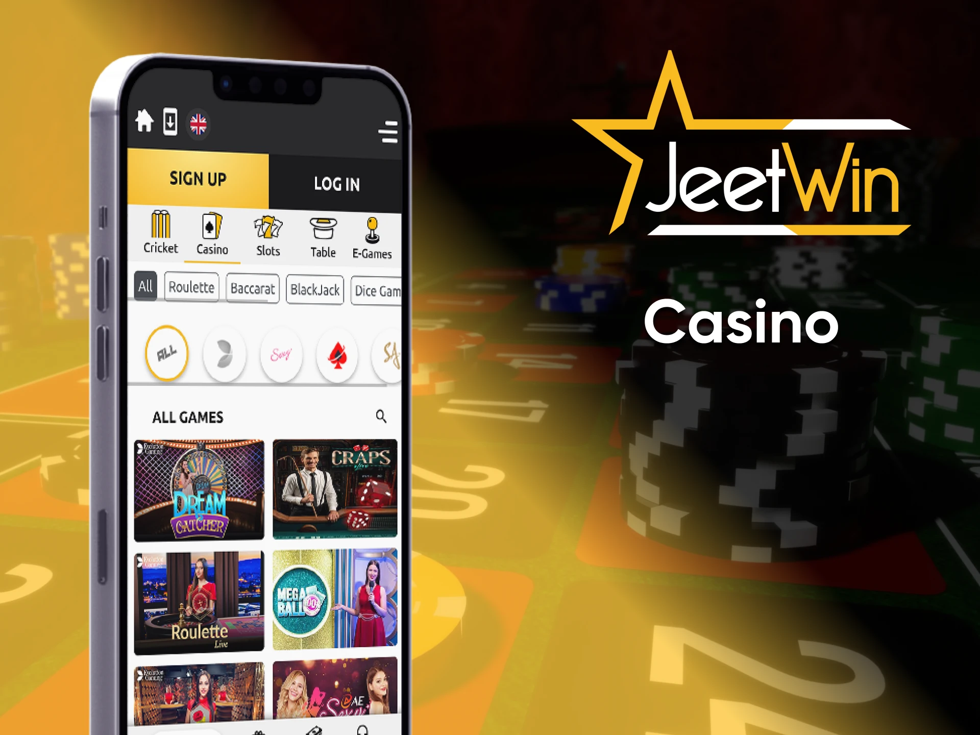 You can play at the casino from Jeetwin through the application.